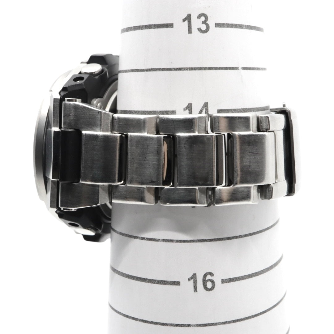 美品 CASIO カシオ G-SHOCK Gスチール GST-W110D ソーラー電波 シルバー メタル フルメタル 腕時計 メンズ クロノグラフ ワールドタイム アラーム タイマー LEDバックライト カシオ ジーショック CASIO GSTW110D G4