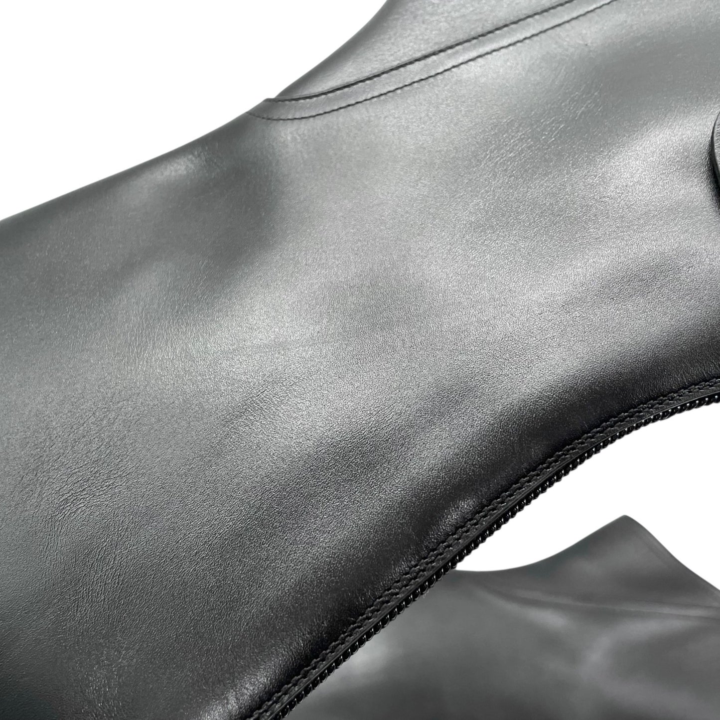 極美品 クリスチャン ディオール Christian Dior レザー ブーツカバー 37 黒 ブラック 本革 モード 乗馬風 R