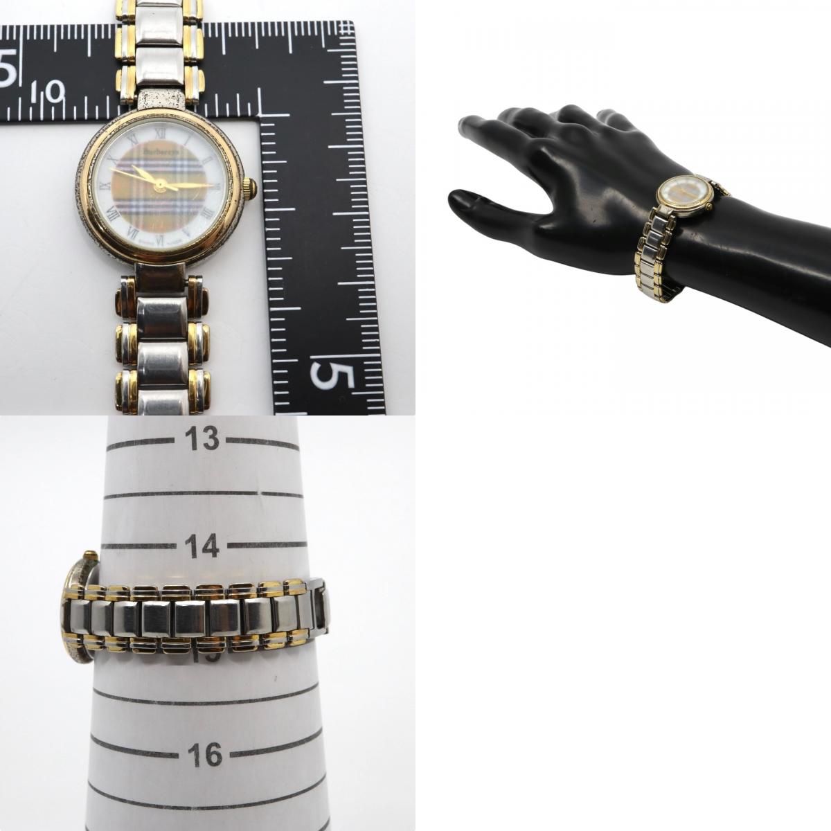 【電池交換済】バーバリー Burberrys 腕時計 11500L レディースウォッチ クォーツ コンビ シルバー ゴールド ローマンインデックス ホースロゴ クラシック ヴィンテージ アナログ 稼働品 G3