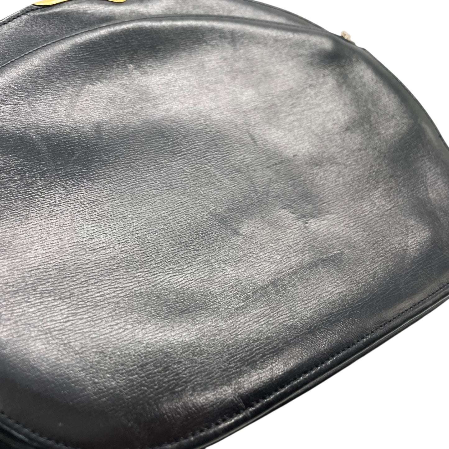 希少 ヴィンテージ Cartier カルティエ サファイアライン チェーンショルダーバッグ 黒 ブラック レザー ゴールドチェーン クロスボディ ダブルチェーン 完売 人気 K10