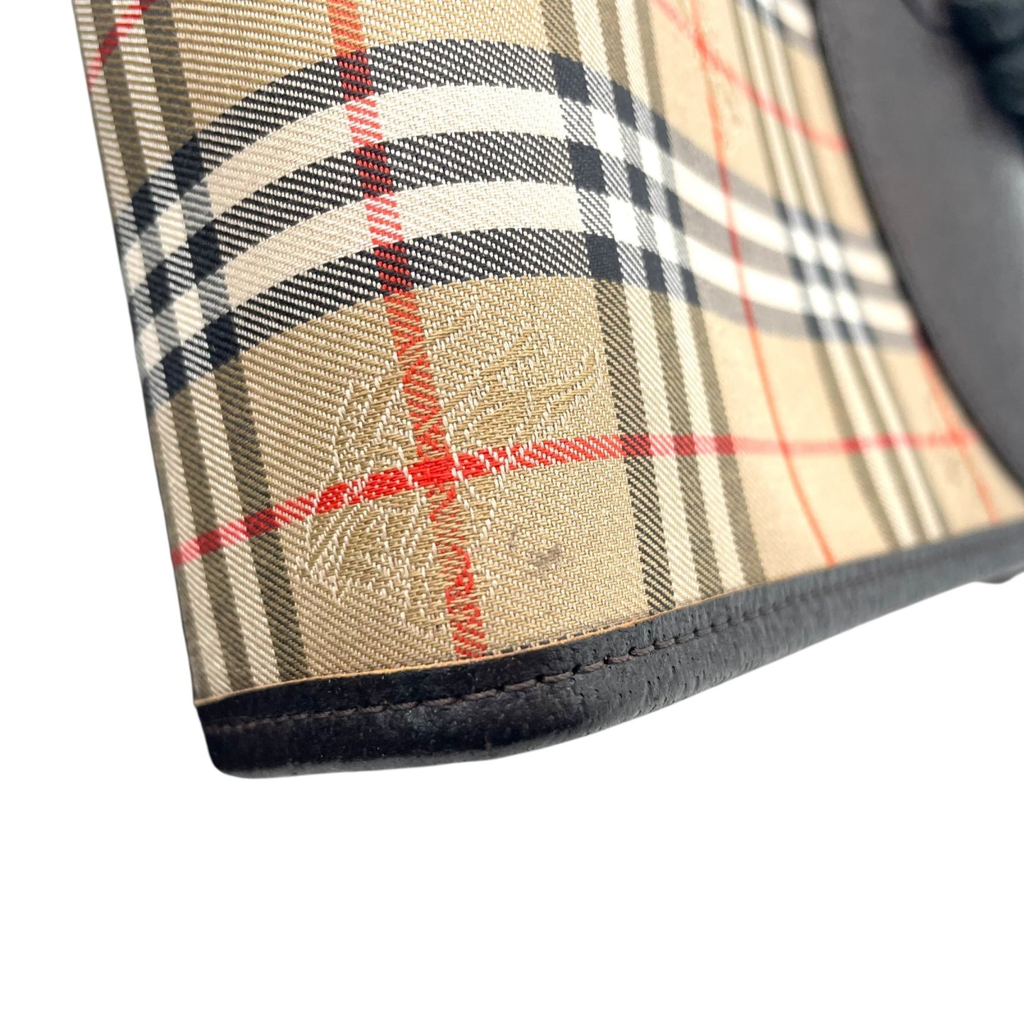 極美品 Burberry バーバリー クラッチバッグ ノバチェック シャドーホース ブラウン キャンバス×レザー ヴィンテージ 箱付き ホースロゴ セカンドバッグ ユニセックス メンズ レディース A1