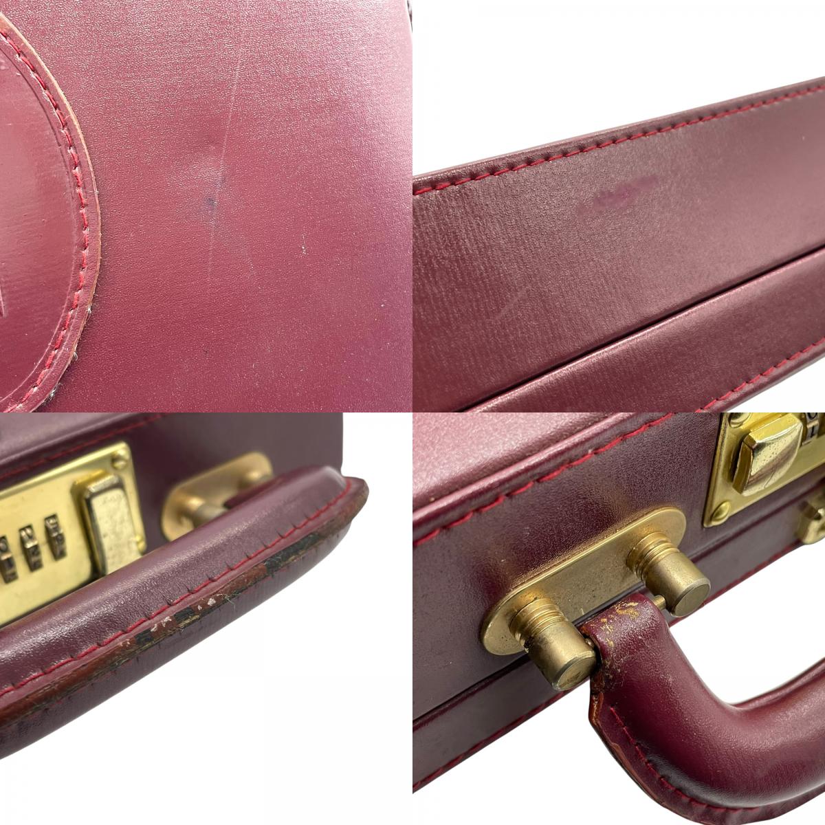 Cartier カルティエ アタッシュケース トランクケース ボルドー レザー ビジネスバッグ ゴールド金具 ヴィンテージ ビジネスバッグ 書類鞄 メンズ レディース A