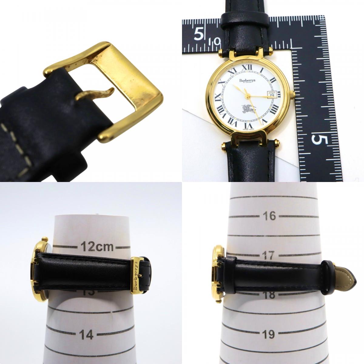 BURBERRY バーバリー 腕時計 ゴールド クオーツ ホワイト文字盤【中古】 ユニセックス