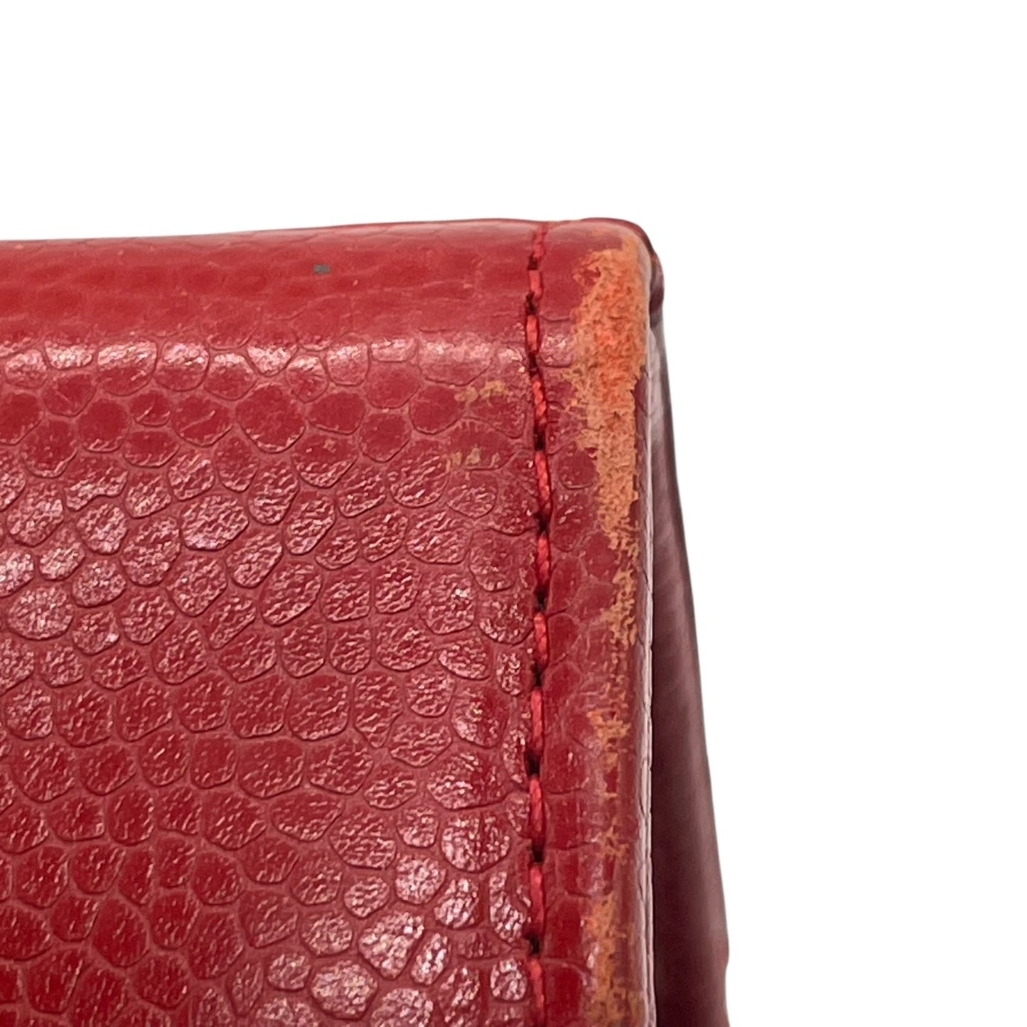 HERNO ヘルノ ハンドバッグ レザー レッド 赤 金金具 ゴールド金具 ヴィンテージ U8