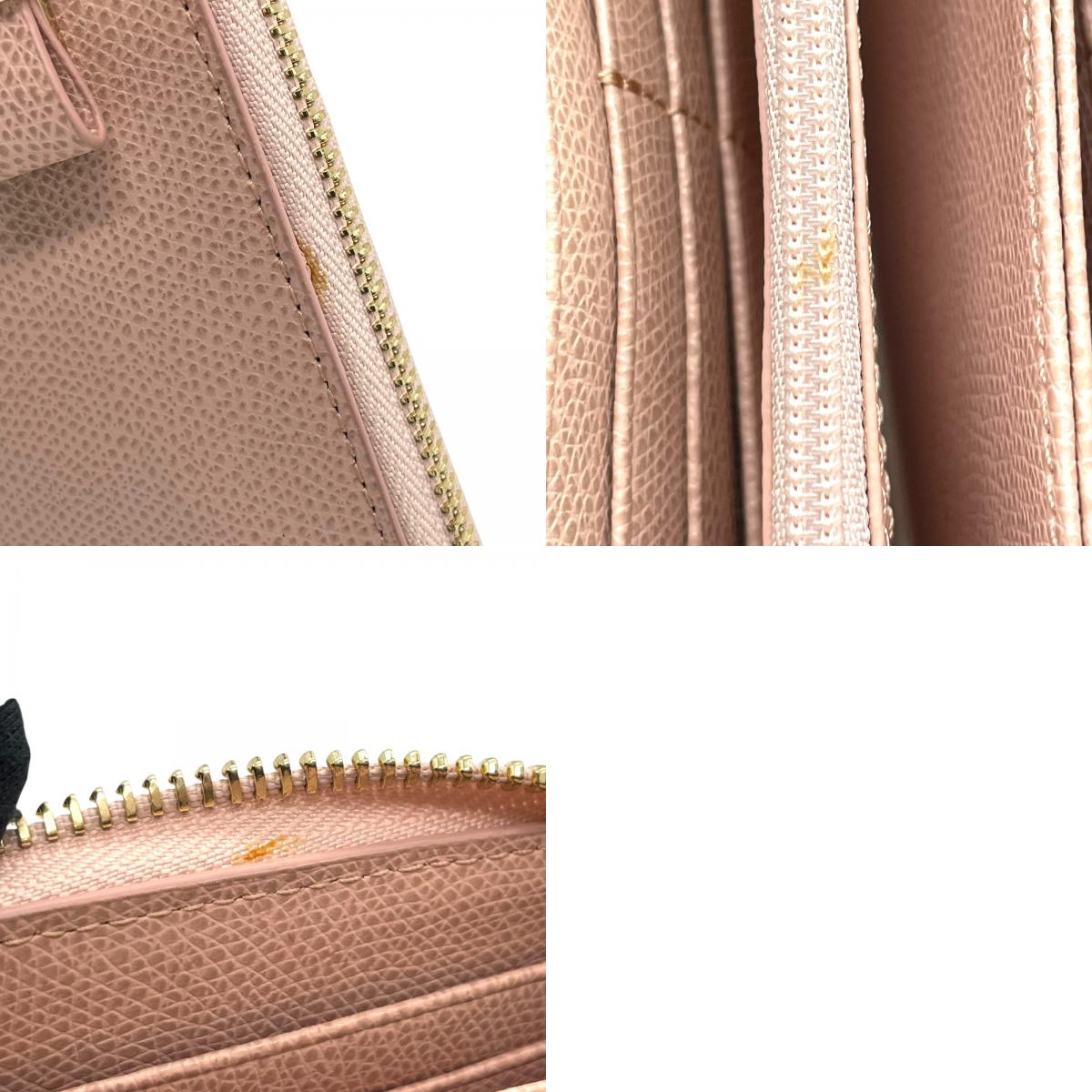 未使用級 美品 フルラ FURLA 長財布 バビロン リボンモチーフ ピンク レザー ラウンドファスナー ラウンドジップ 5