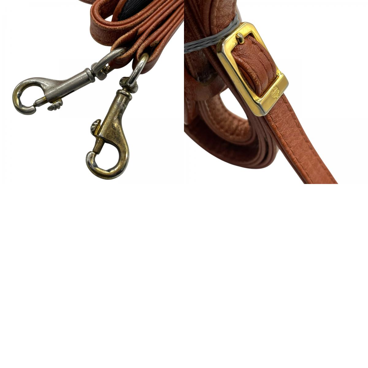 MCM エムシーエム ヴィセトス ボストンバッグ ミニボストン ハンドバッグ ショルダー付き ブラウン 茶色 レザー 2WAY ゴールド金具 ヴィンテージ D1