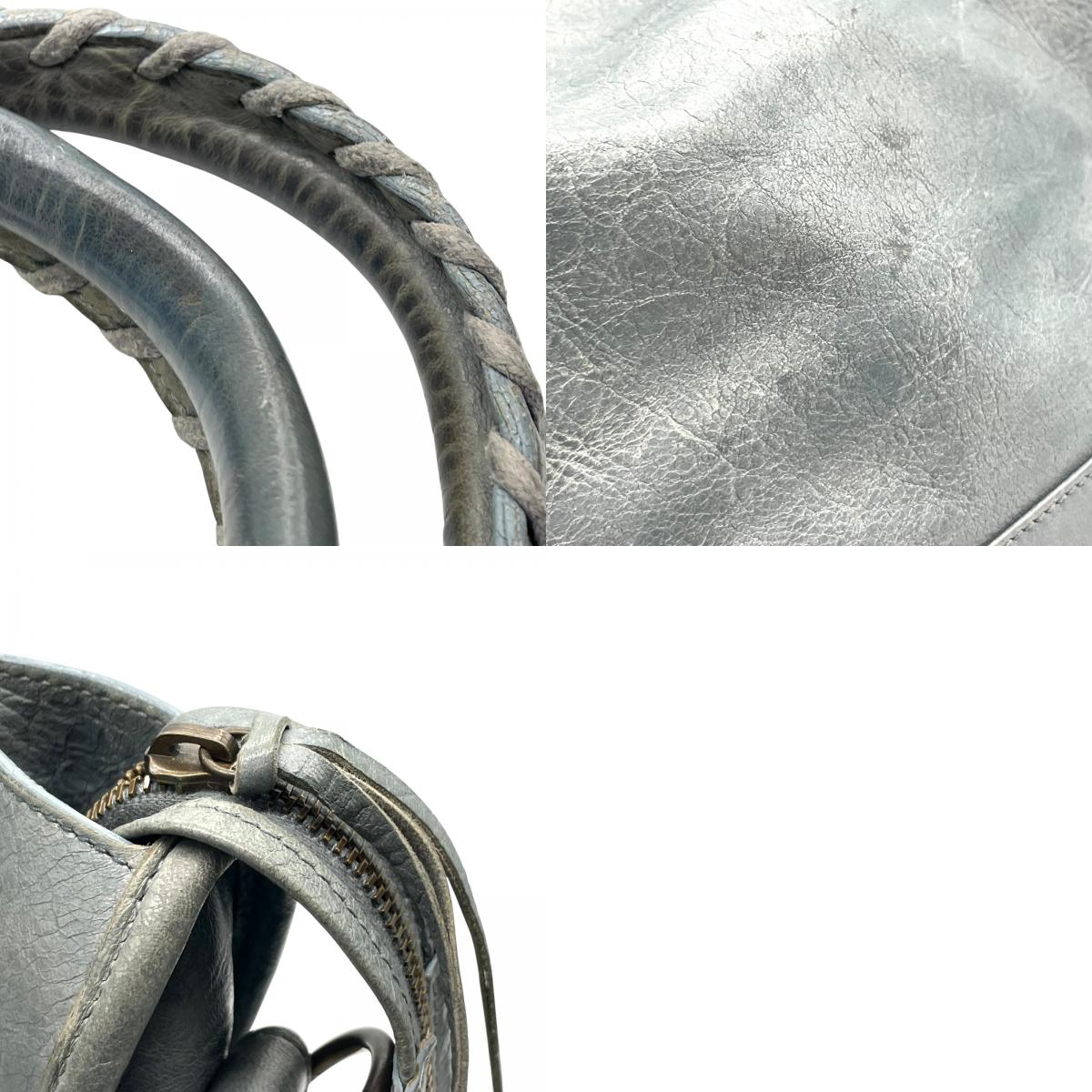 バレンシアガ BALENCIAGA ザ・シティ The City ハンドバッグ 2WAY ショルダーバッグ グレー レザー ヴィンテージ C7