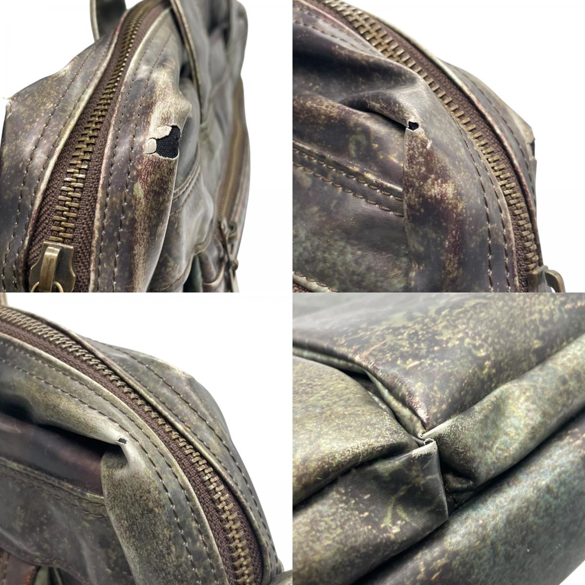 ジャンポールゴルチエ ビジネスバッグ 2WAY ショルダーバッグ Vサイバー 玉虫色 メタリック PVC レザー A4 PC収納可 廃盤 希少 メンズ レディース ユニセックス 通勤 通学 ブリーフケース ヴィンテージ 10