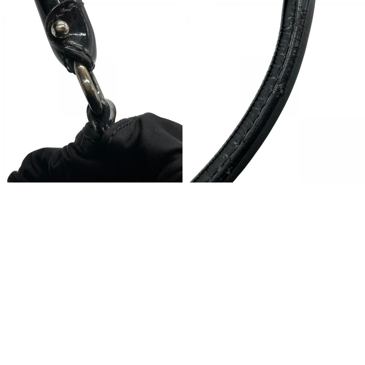 Salvatore Ferragamo サルヴァトーレ フェラガモ ヴァラ リボン トートバッグ ショルダーバッグ ナイロン パテントレザー ブラック 黒 ワンショルダー レディース K9