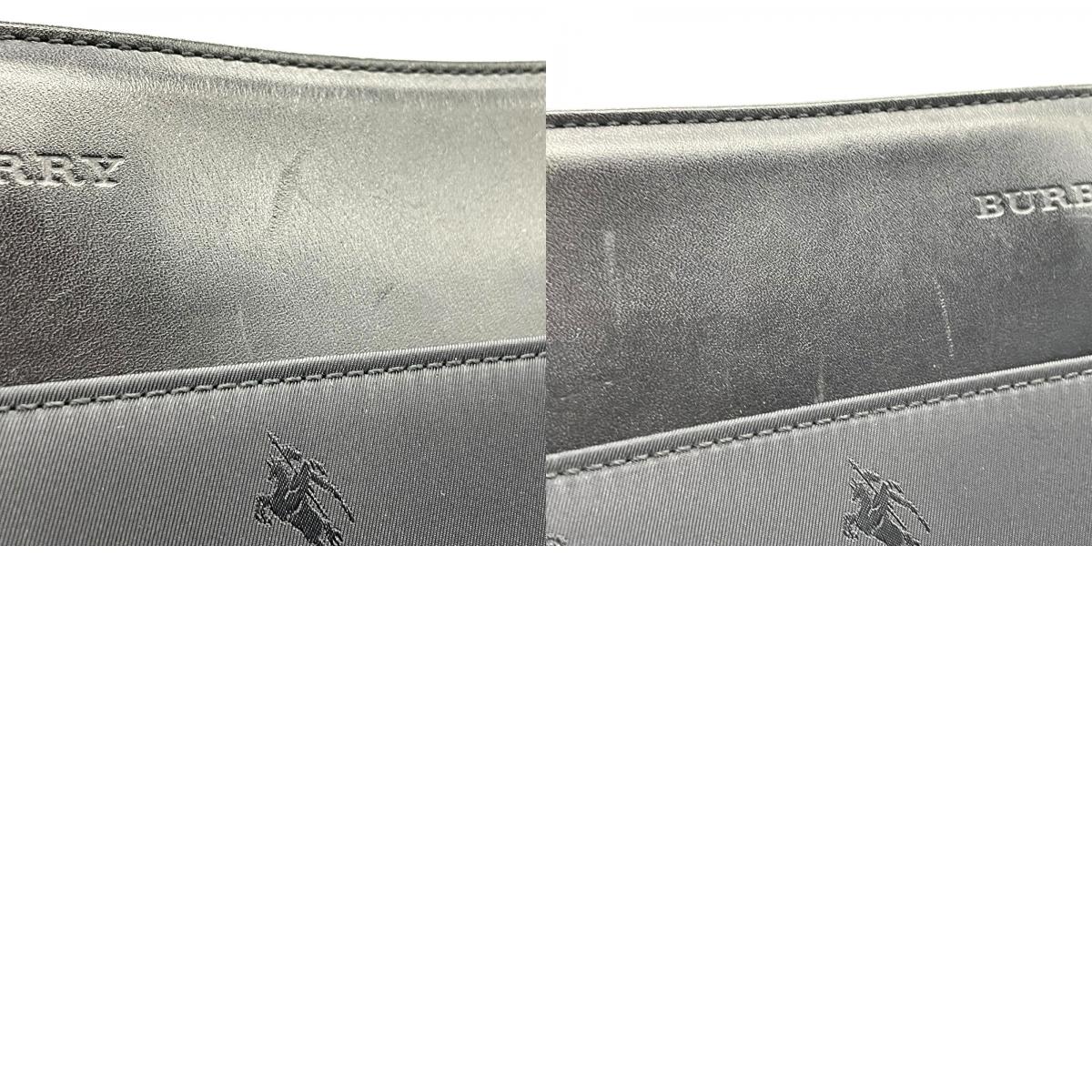 美品 BURBERRY バーバリー ショルダーバッグ ワンショルダー ハンドバッグ 黒 ブラック ナイロン レザー シルバー金具 シャドーホース エクエストリアン・ナイト 肩掛け レディース D4