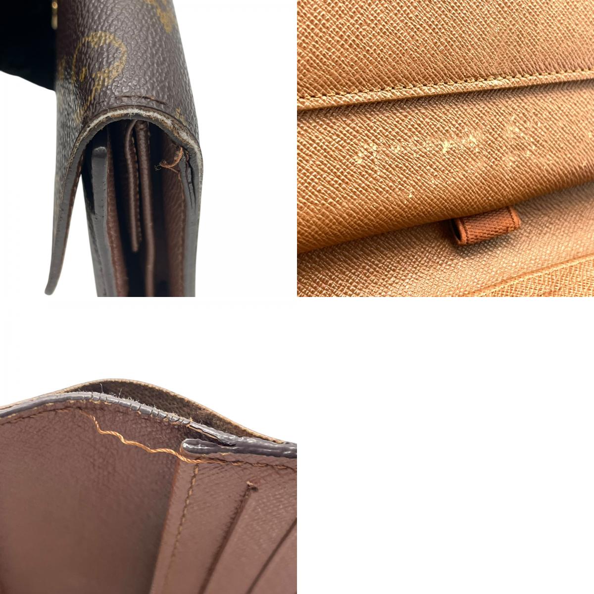 ルイ・ヴィトン LOUIS VUITTON LV モノグラム ポルトトレゾール インターナショナル M61215 長財布 茶色 ブラウン レザー 金金具 ゴールド シリアル刻印 W1