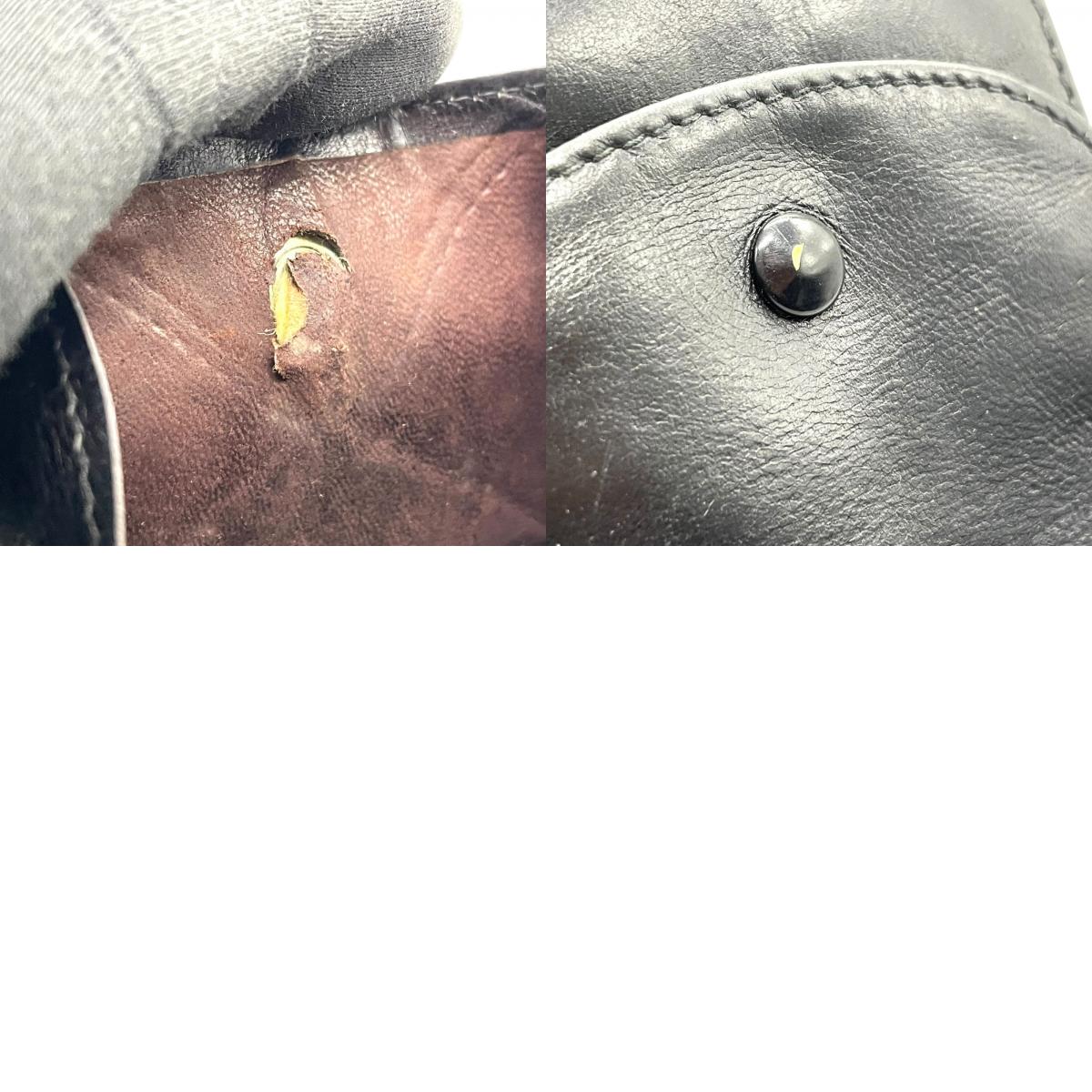 グッチ GUCCI シェリーライン 二つ折り財布 GGキャンバス レザー 黒 ブラック ゴールド金具 ヴィンテージ W4