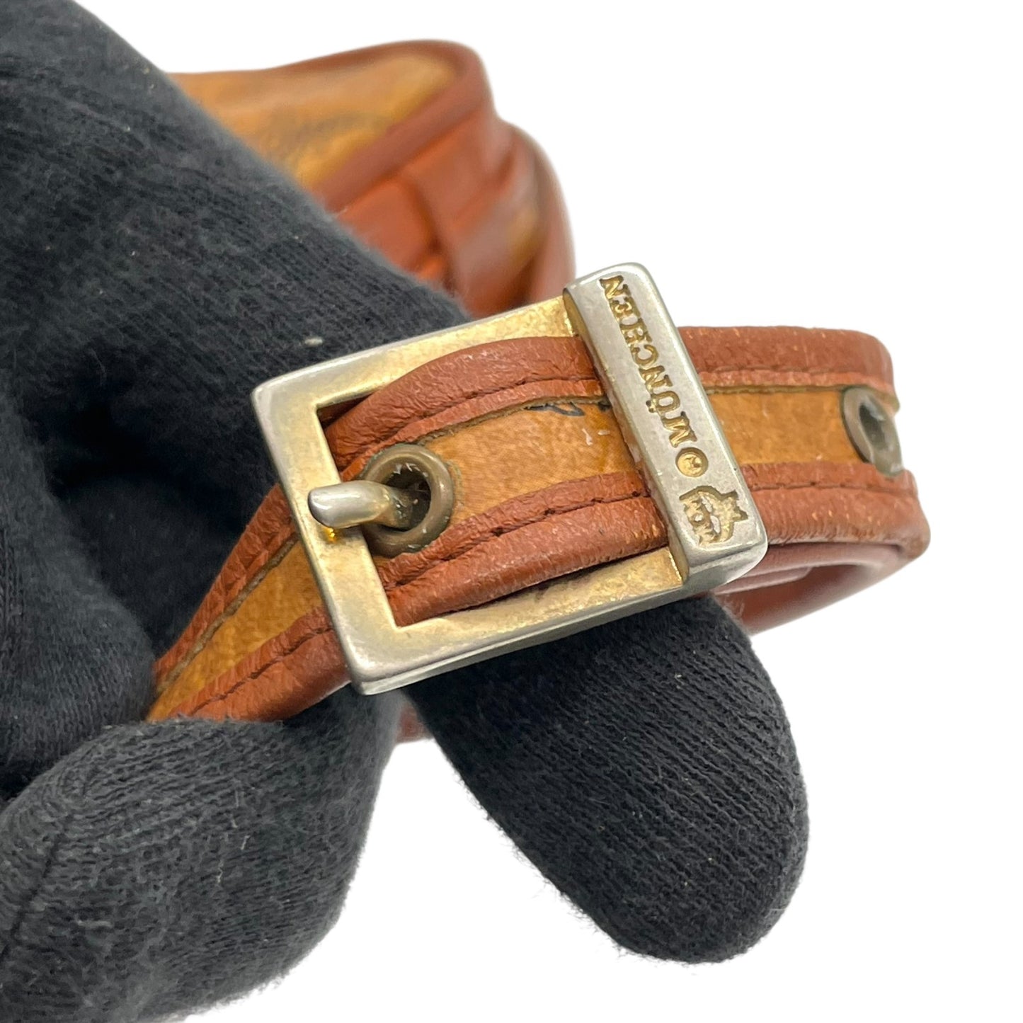 MCM ヴィンテージ ヴィセトス カメラバッグ ショルダーバッグ ブラウン モノグラム レザー切替 ゴールド金具 レディース s88