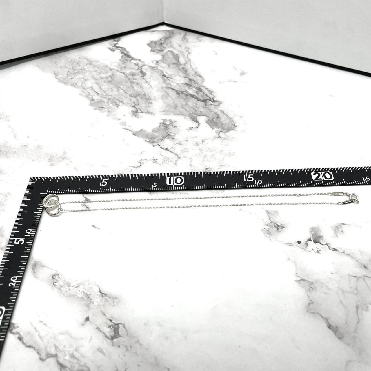 美品 TIFFANY & Co. ティファニー ネックレス ダブルループ モチーフ Wリング シルバー SV925 ヴィンテージ ジュエリー アクセサリー ペンダント レディース I1