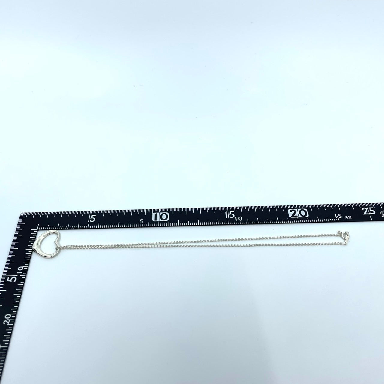 美品 TIFFANY & Co. ティファニー ネックレス オープンハート ラージ エルサ・ペレッティ シルバー SV925 ペンダント ヴィンテージ ジュエリー アクセサリー レディース I1