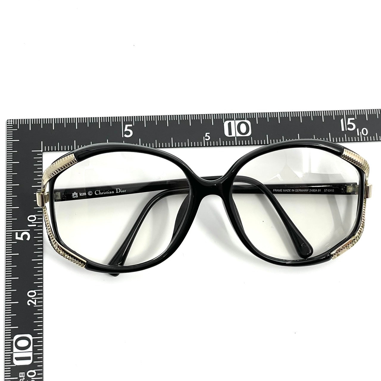 Christian Dior クリスチャンディオール メガネ CDロゴ 黒 ブラック ゴールド金具 メンズ レディース ヴィンテージ フレーム 伊達メガネ H2