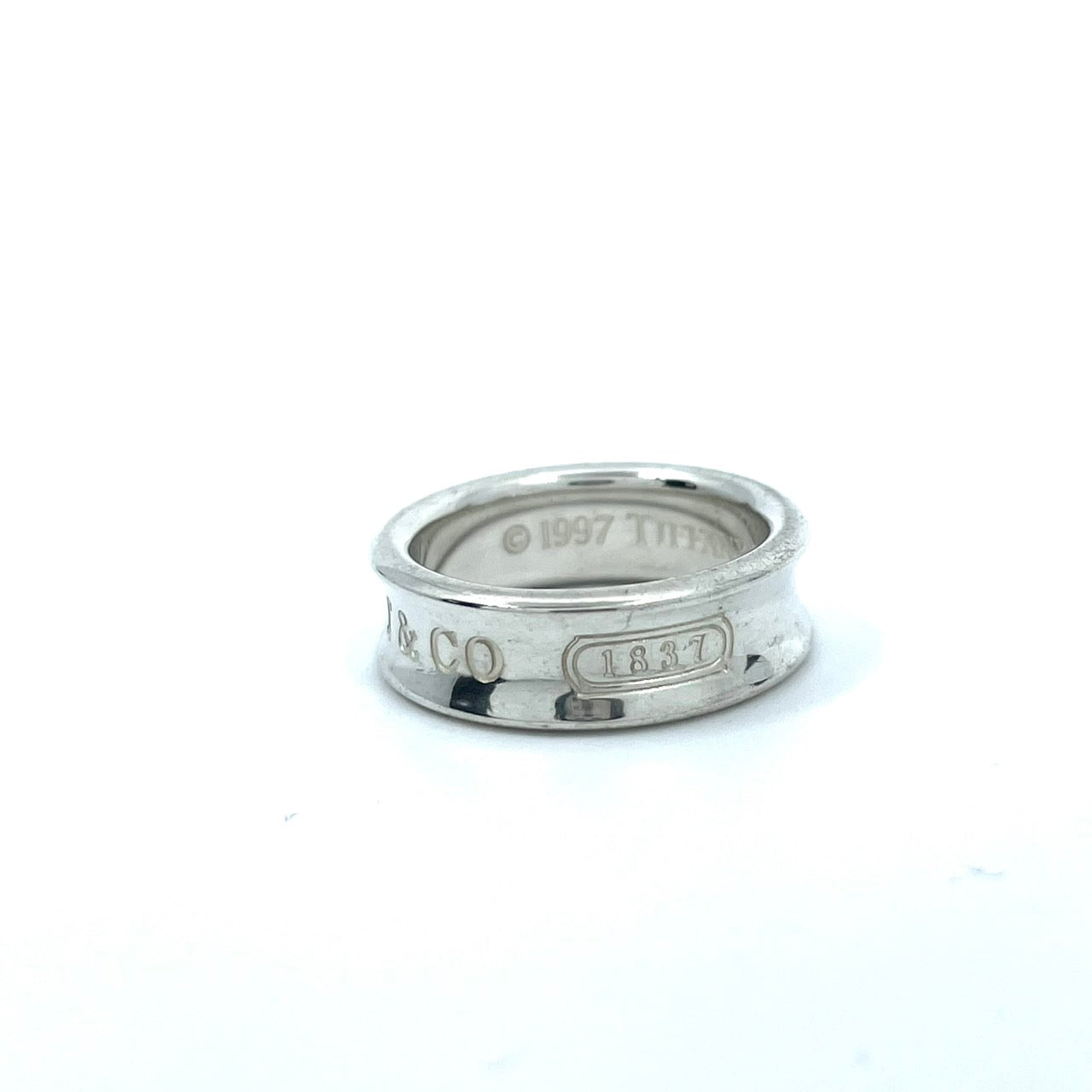 Authentic TIFFANY &Co. 1837 Medium Ring Size 8.5 SV925 Silver Vintage Jewelry