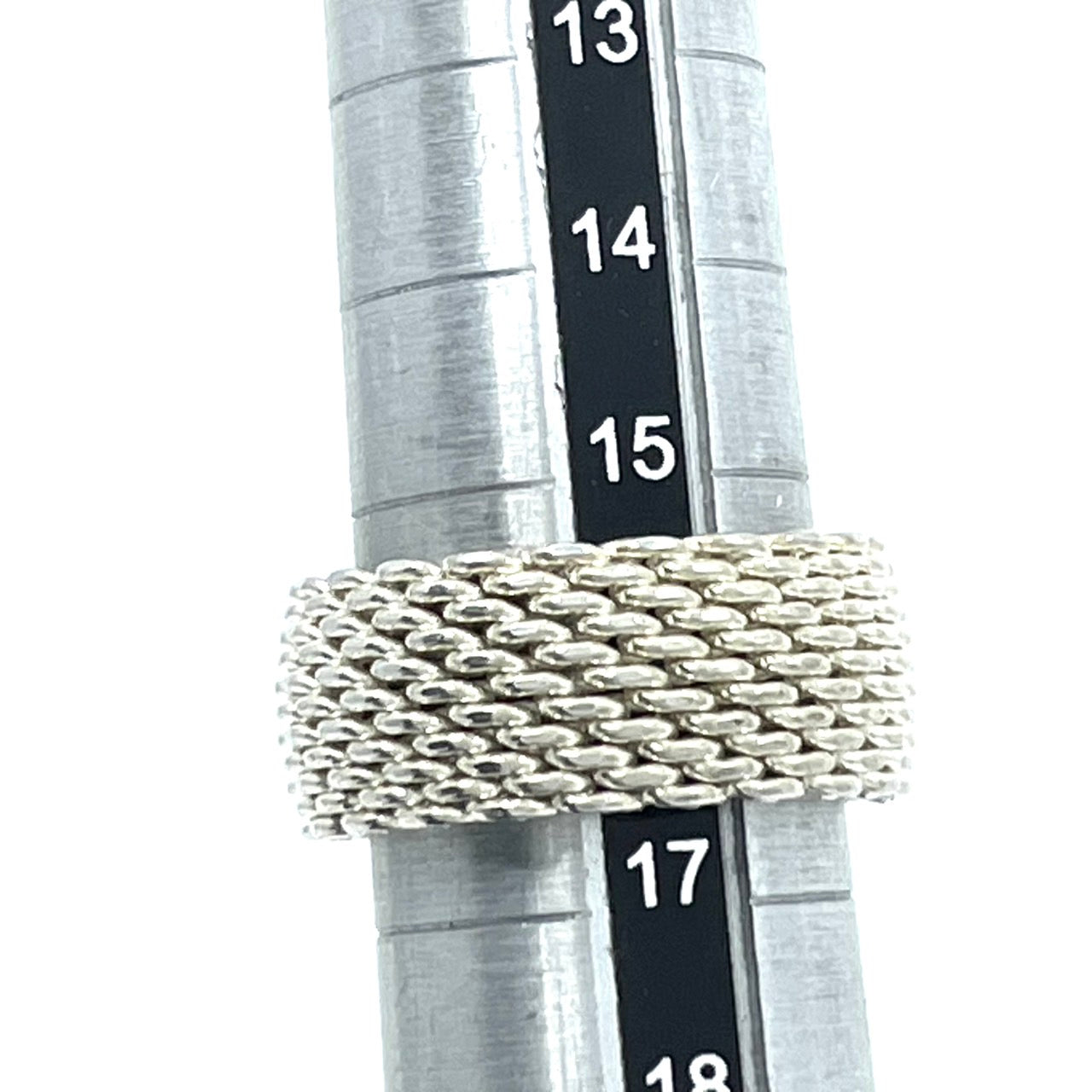 美品 TIFFANY&Co. ティファニー リング サマセット ワイド メッシュ 16号 シルバー SV925 ヴィンテージ ジュエリー アクセサリー レディース I3