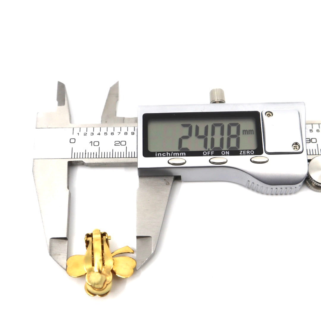 美品 CHANEL シャネル クローバー 94A イヤリング ゴールドカラー レディース ヴィンテージ アクセサリー ジュエリー I1