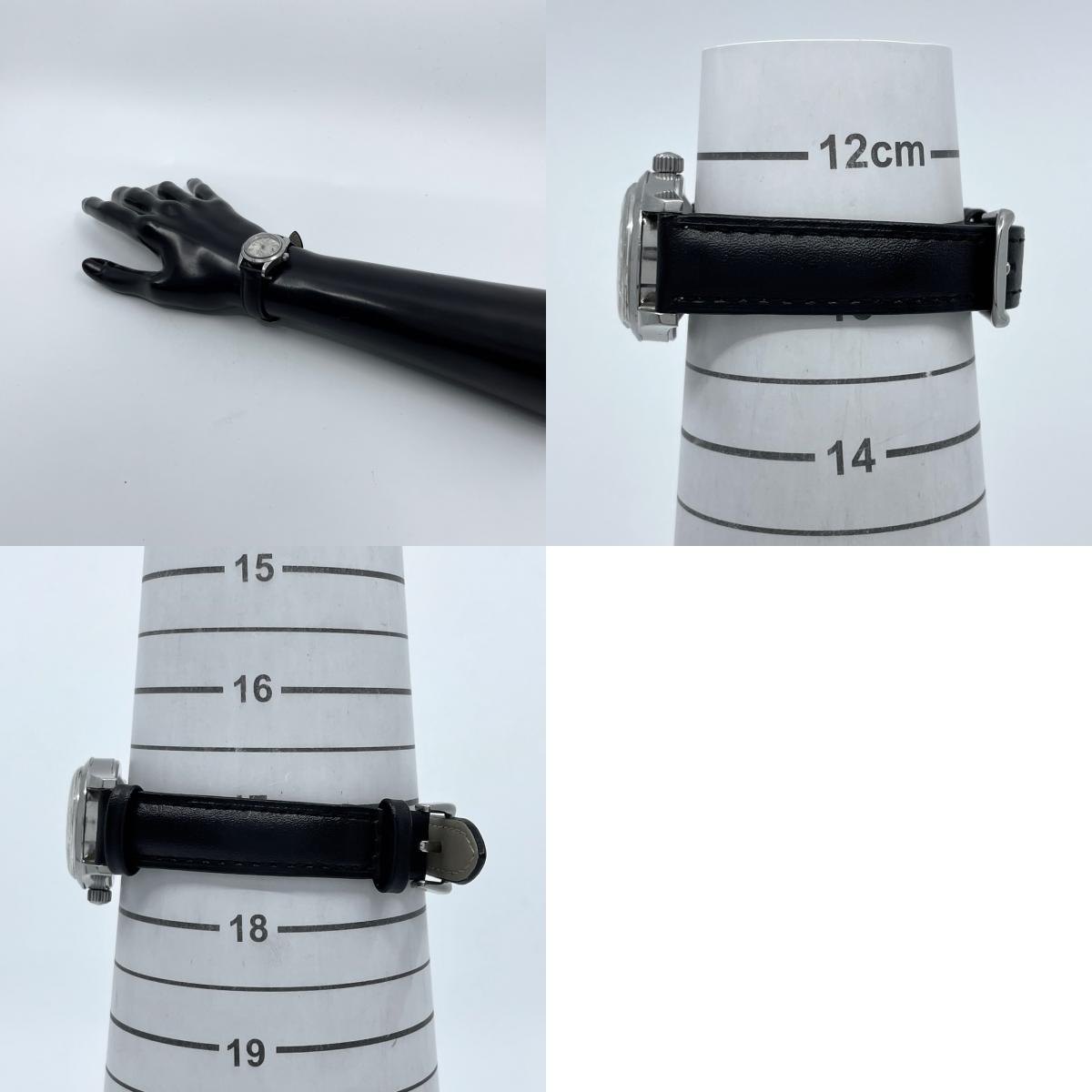 【デッドストック/稼働品】CITIZEN シチズン Date Star デイトスター レディース 腕時計 手巻き 17石 シルバー ブラックレザー ラウンド デイト 希少 昭和レトロ アンティーク ビンテージ クラシック エレガント ドレスウォッチ 新品ベルト交換済(社外品) G4