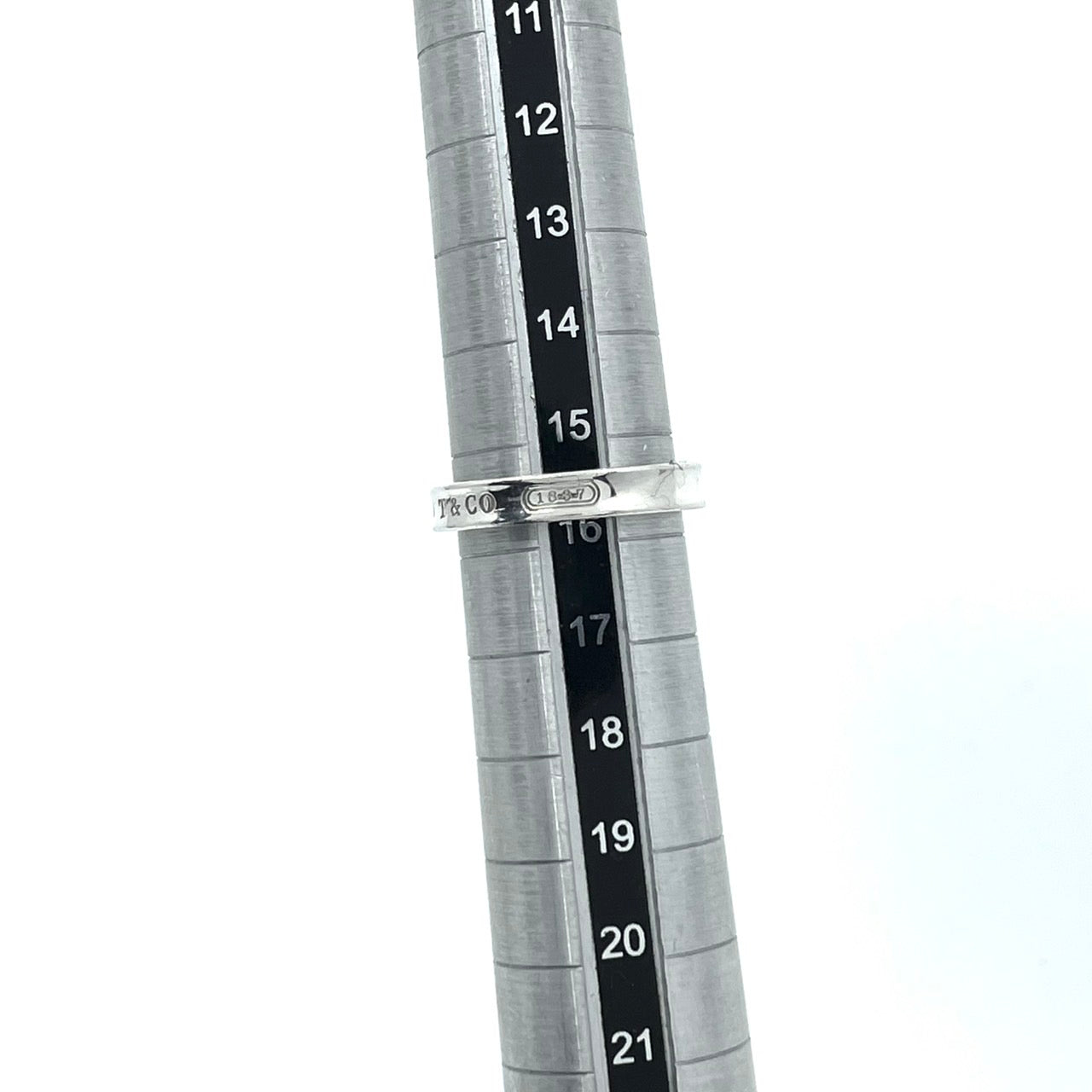 ティファニー TIFFANY&Co. 1837 シルバーリング ナローリング Ag925 指輪 15.5号 T&CO ロゴ刻印 シンプル レディース I1