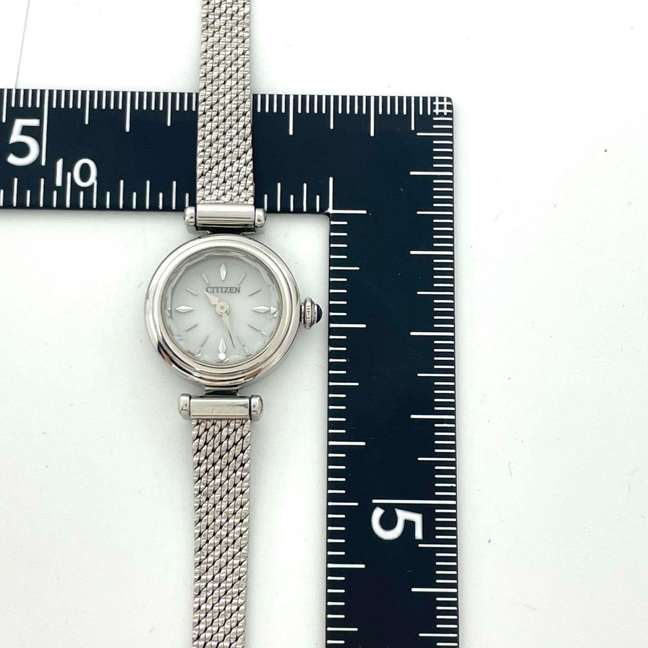 【稼働/美品】シチズン 腕時計 G626-S127998 レディース エコドライブ ソーラー シルバー シェル文字盤 ラウンド メッシュベルト クラシック エレガント ドレスウォッチ フェミニン ビジネス オフィス クリーニング済 G6