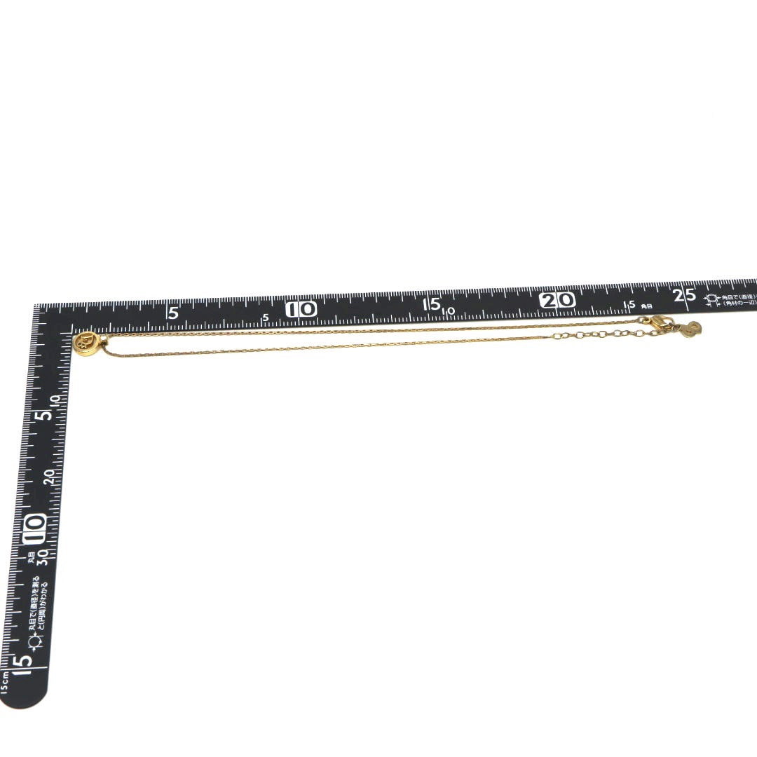 美品 Christian Dior クリスチャン ディオール ヴィンテージ ネックレス ロゴ CDロゴ サークル 一粒ストーン ペンダント ゴールドカラー アクセサリー ジュエリー アジャスター レディース I3