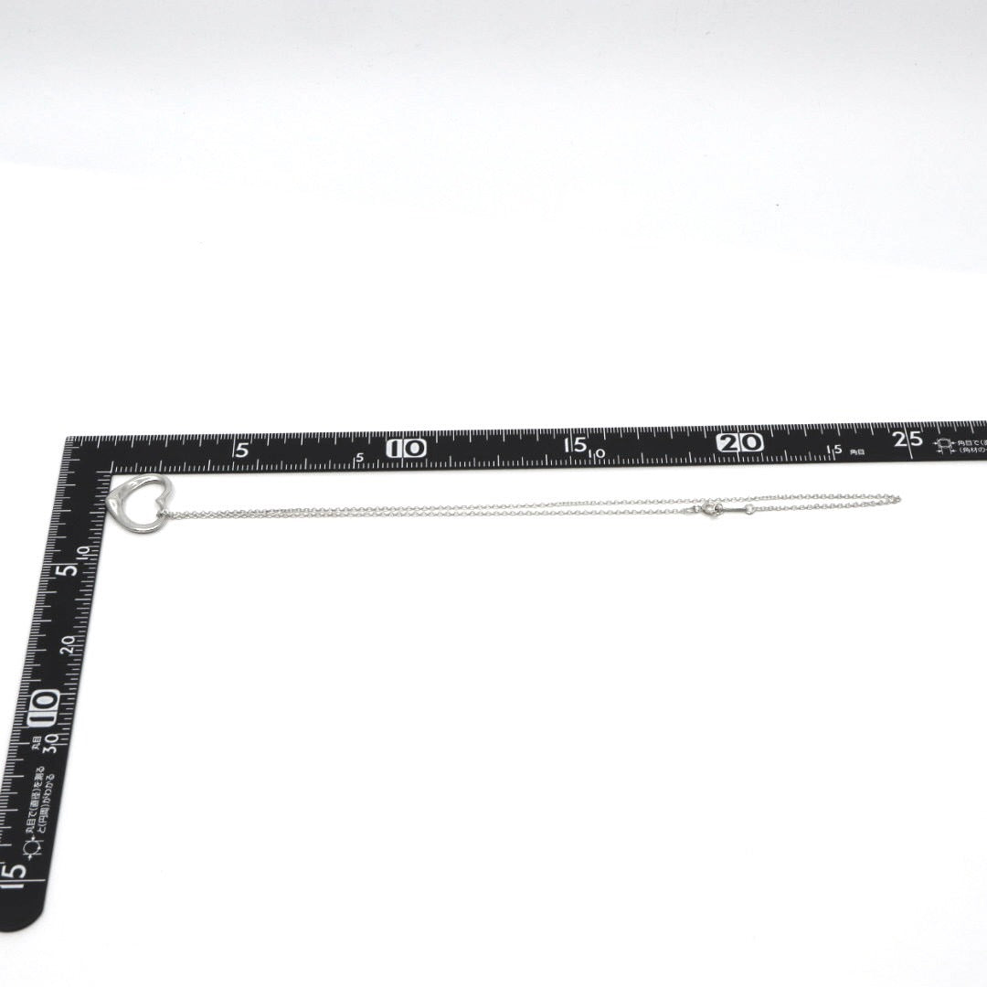 美品 TIFFANY&Co. ティファニー オープンハート ネックレス シルバー SV925 エルサ・ペレッティ ペンダント アクセサリー ジュエリー ヴィンテージ レディース I3