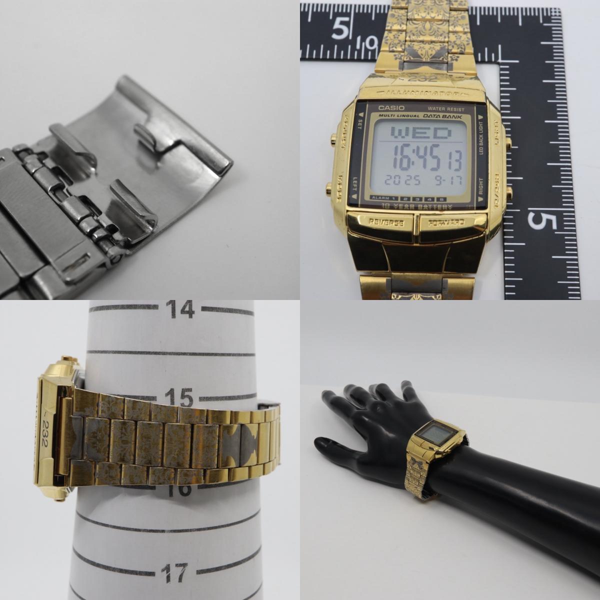 美品 電池交換済み CASIO カシオ DATA BANK データバンク DB-360 ゴールド デジタル 腕時計 Y2K 00s archive シエラレオネコラボ 稼働品 G1