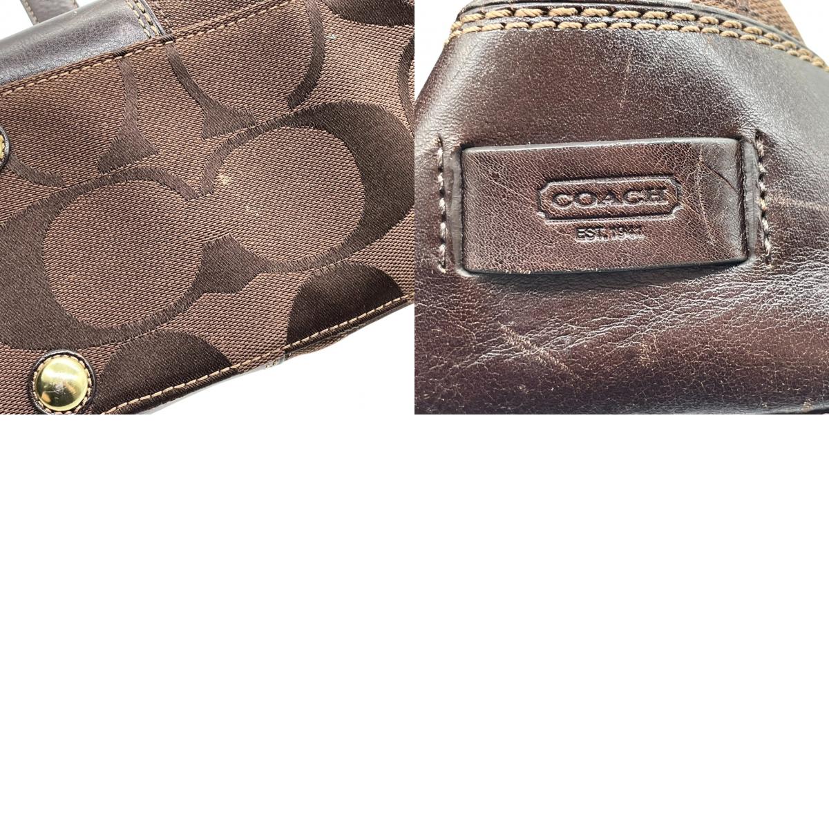 COACH コーチ トートバッグ ハンドバッグ シグネチャー 11072 キャンバス ブラウン レディース ターンロック 肩掛け可 ワンショルダー A4収納可 大容量 通勤 通学 デイリーユース クラシック エレガント 人気モデル クリーニング済み s43