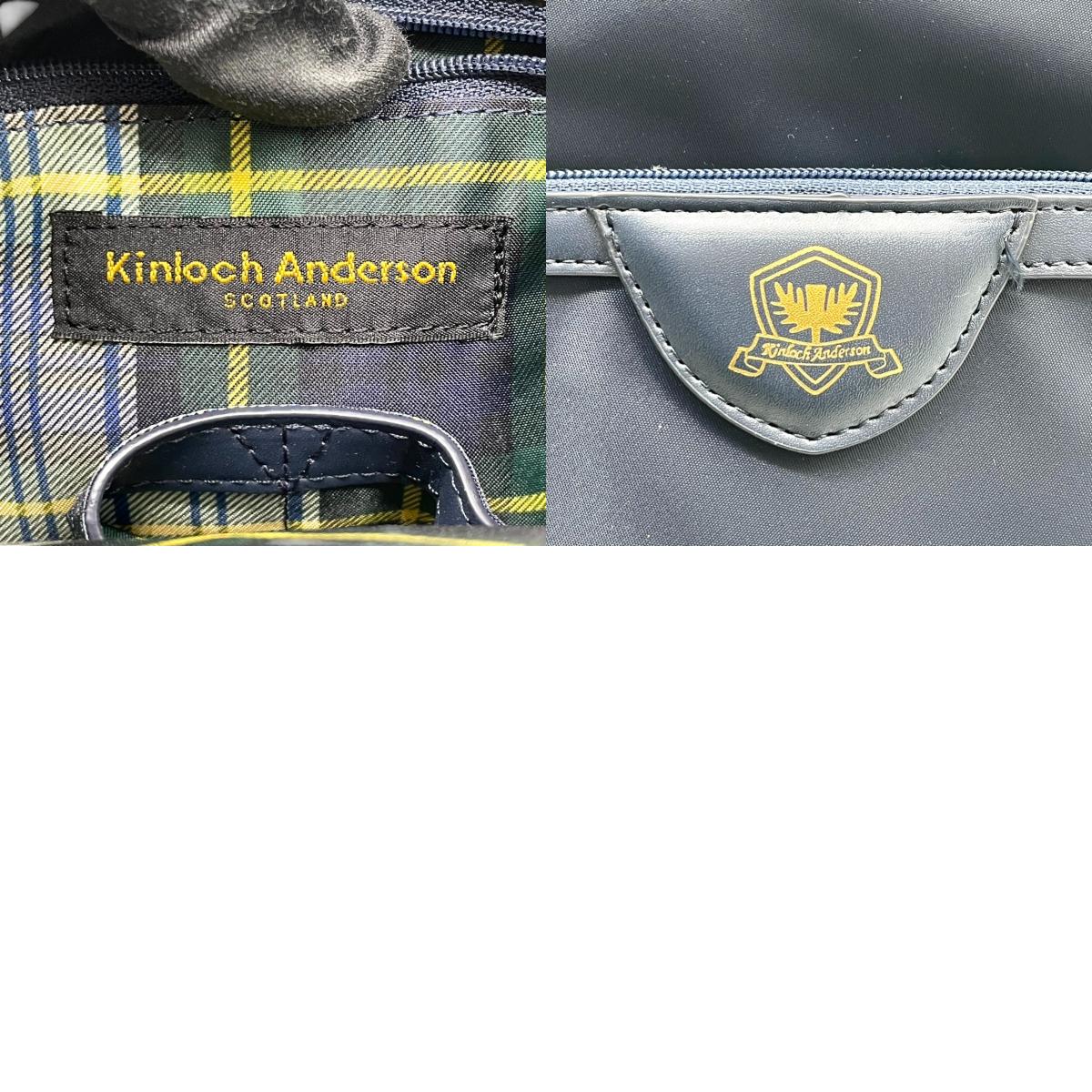 【美品】Kinloch Anderson 2WAY トートバッグ ショルダーバッグ ワンショルダー 自立可 A4収納可 ナイロン レザー ネイビー レディース ビジネス 通勤 通学 スコットランドブランド 人気モデル クリーニング済み u3