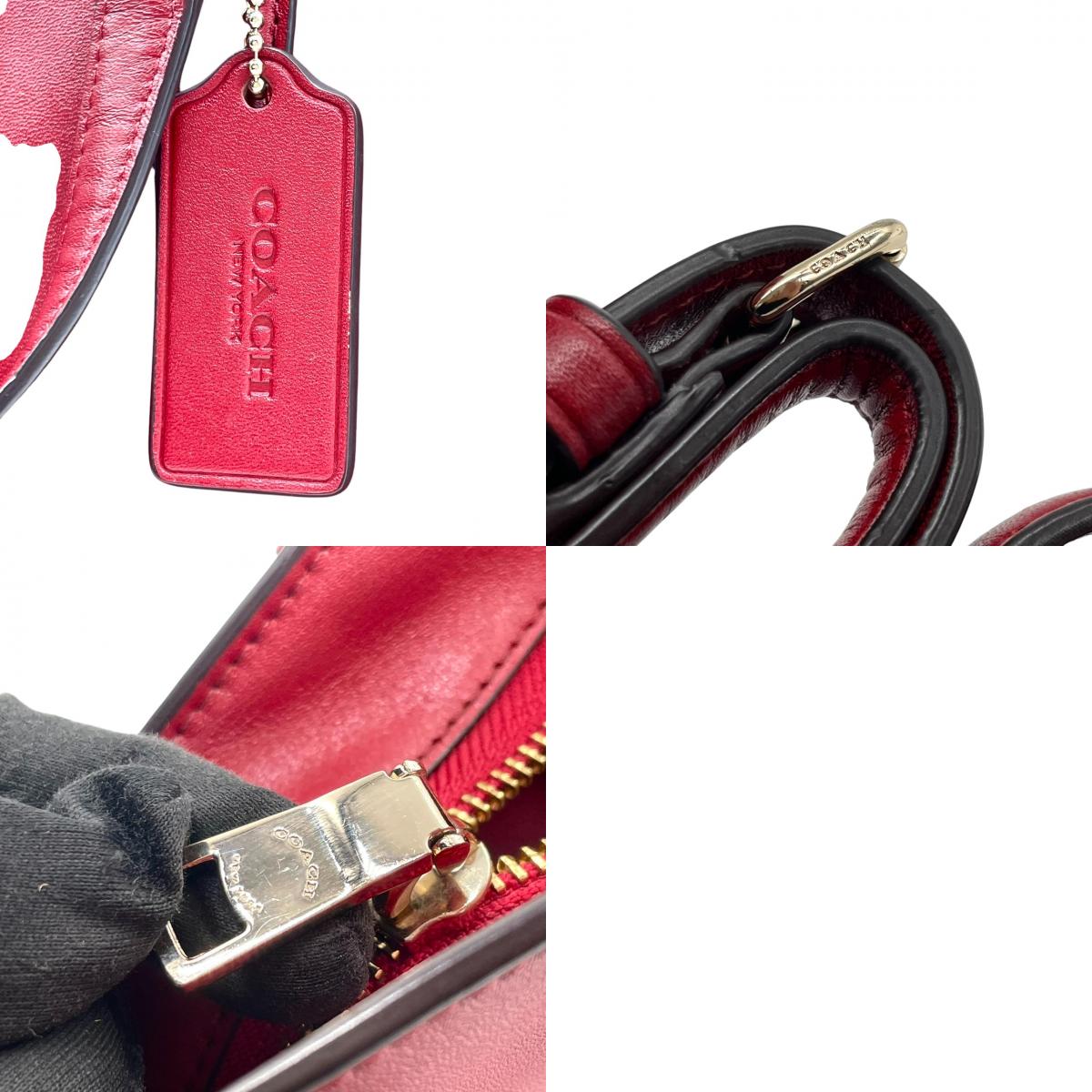 【COACH】コーチ 2WAY ハンドバッグ ショルダーバッグ ミニ エリス トート 33537 斜め掛け可 自立可 本革 ペブルドレザー レッド 赤 レディース エレガント ビジネス 通勤通学 人気モデル クリーニング済み u12