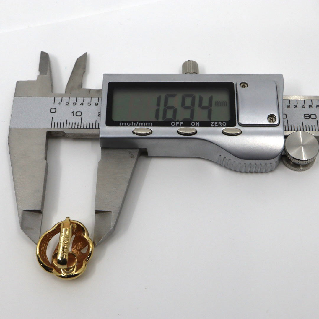 美品 ヴィンテージ Christian Dior クリスチャンディオール イヤリング ゴールドカラー クリップ式 ロゴ アクセサリー ジュエリー レディース I8