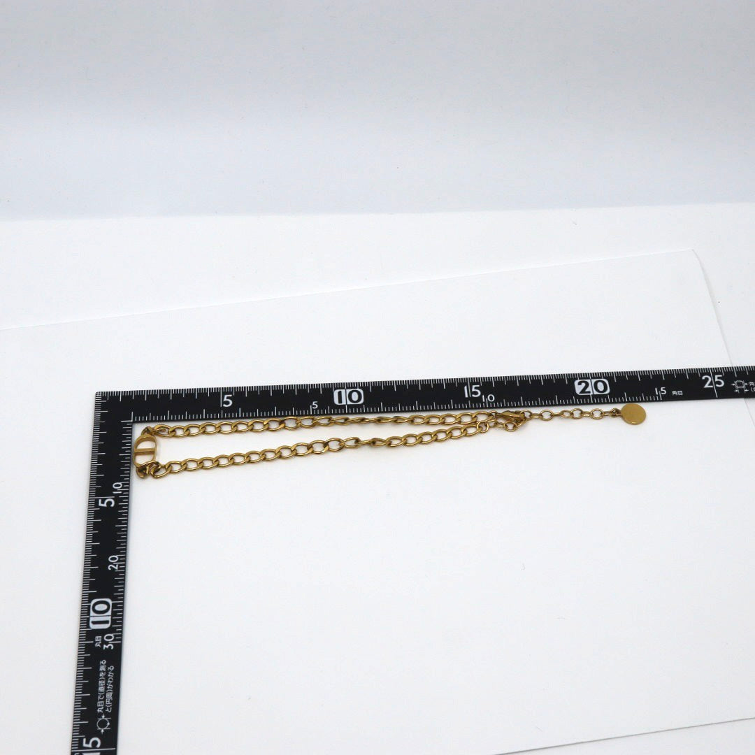極美品 Christian Dior クリスチャンディオール ネックレス チョーカー チェーン Petit CD CDロゴ ゴールドカラー ヴィンテージ ジュエリー アクセサリー レディース I8