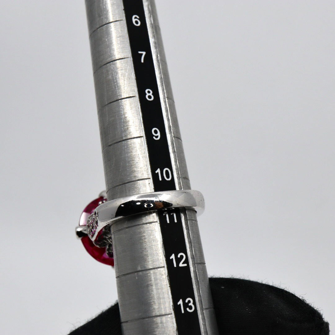 美品 ジャスティンデイビス Justin Davis 指輪 リング カラーストーン ピンクストーン シルバー SV925 クラウン ジュエリー アクセサリー レディース I8