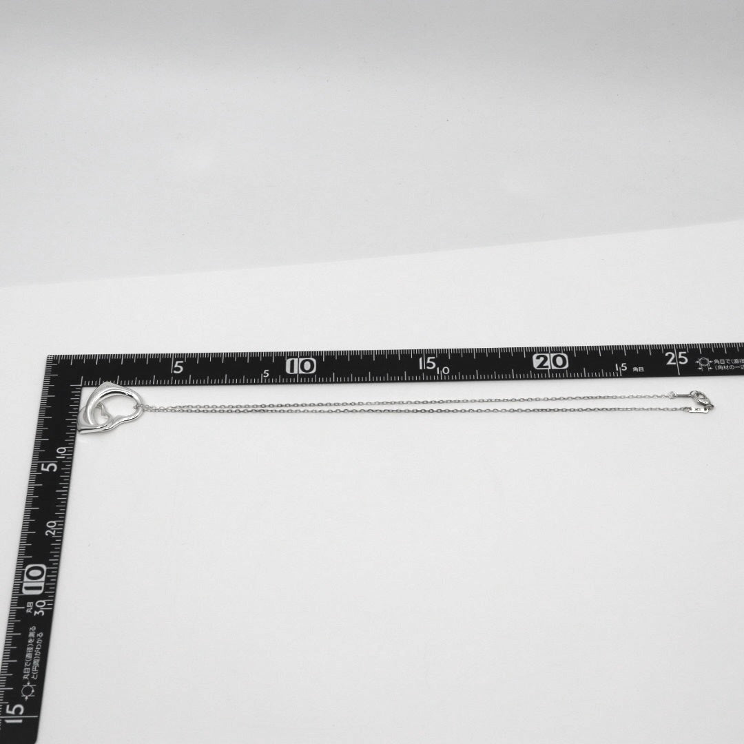 【美品】TIFFANY&Co. ティファニー ダブルオープンハート ネックレス エルサ・ペレッティ シルバー925 ペンダント アクセサリー レディース I2