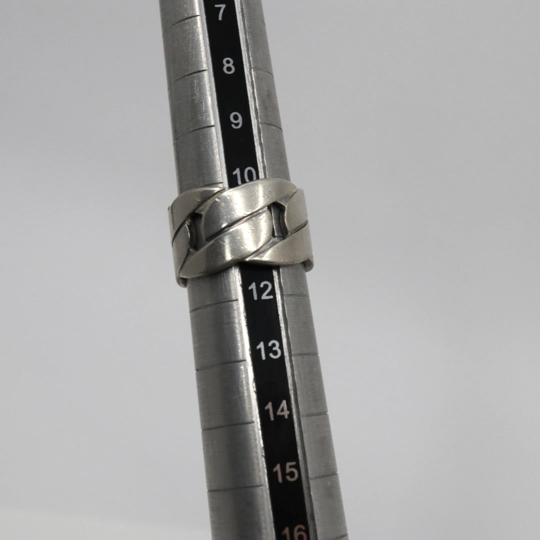 GUCCI グッチ チェーンモチーフ ワイドリング 指輪 11号 シルバー925 スターリングシルバー アクセサリー ジュエリー メンズ レディース I2