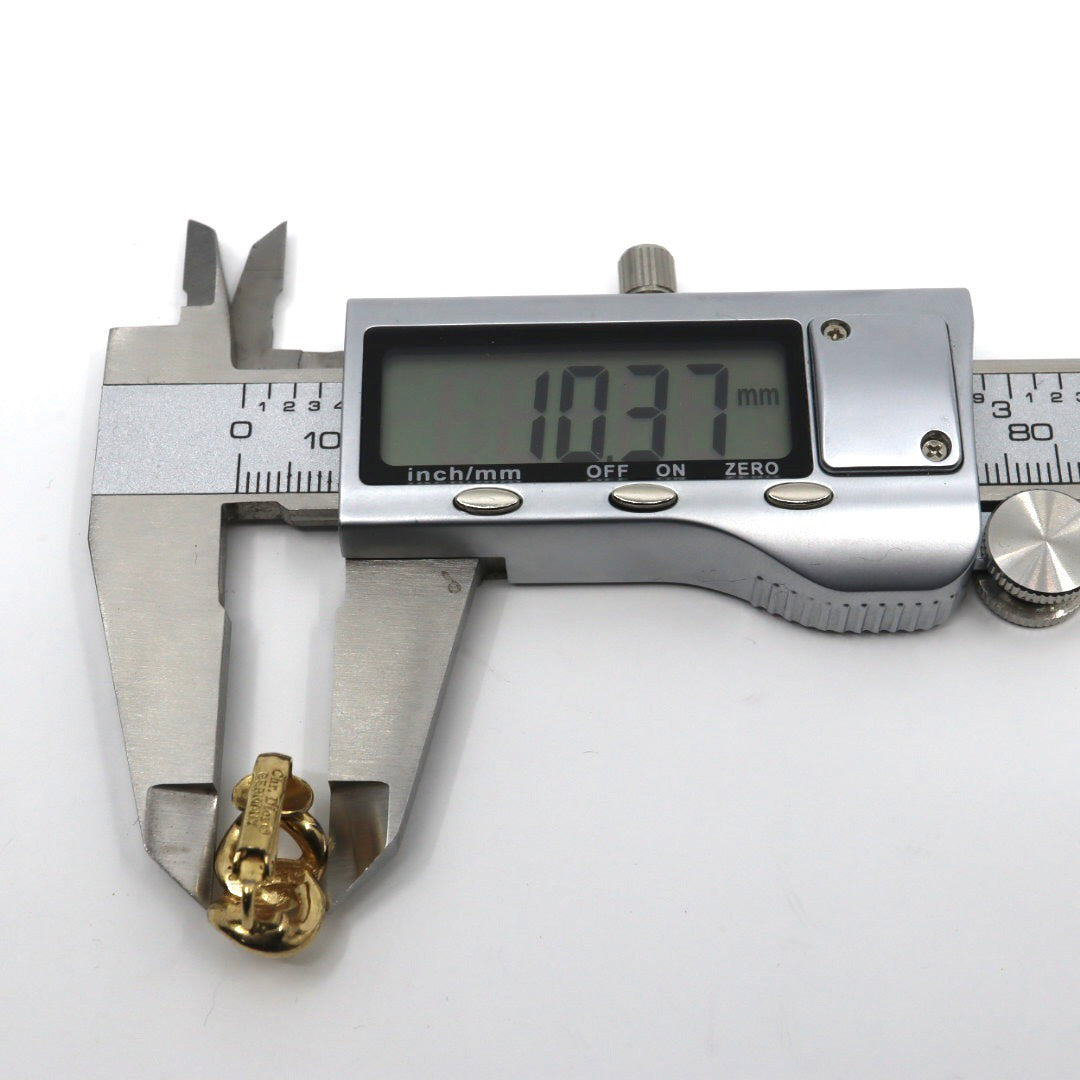 【美品】Christian Dior クリスチャンディオール チェーンモチーフ イヤリング ゴールドカラー GP ヴィンテージジュエリー アクセサリー レディース I4