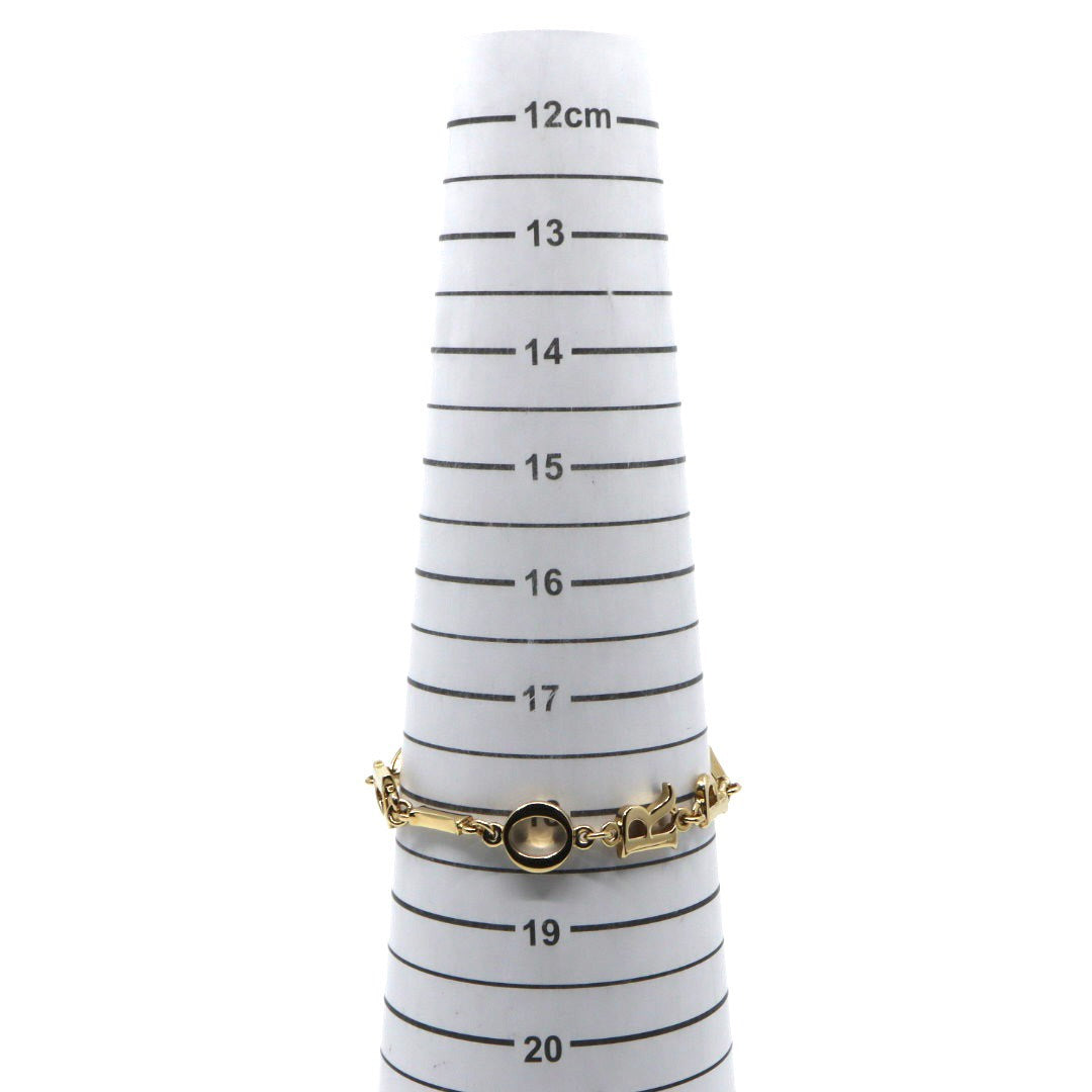 【美品】Christian Dior クリスチャンディオール DIOR PARISロゴ ブレスレット ゴールドカラー GP ヴィンテージジュエリー アクセサリー レディース I4