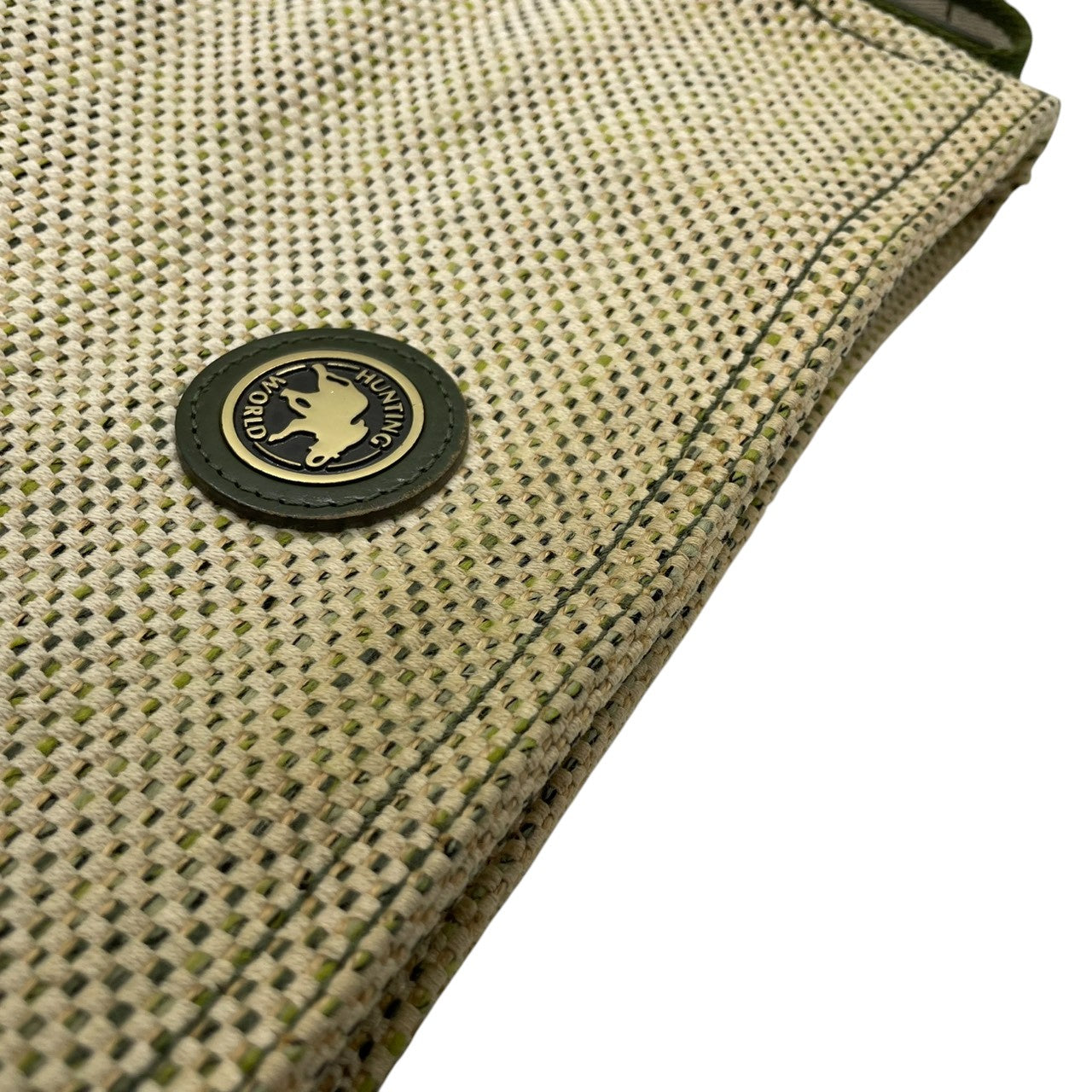 ハンティングワールド ヴィンテージ クラシック エレガント ドレスショルダーバッグ 斜め掛け可 グリーン キャンバス レザー ゴールド金具 大容量 ワンショルダー 上品 高級 人気 定番 旅行 U11