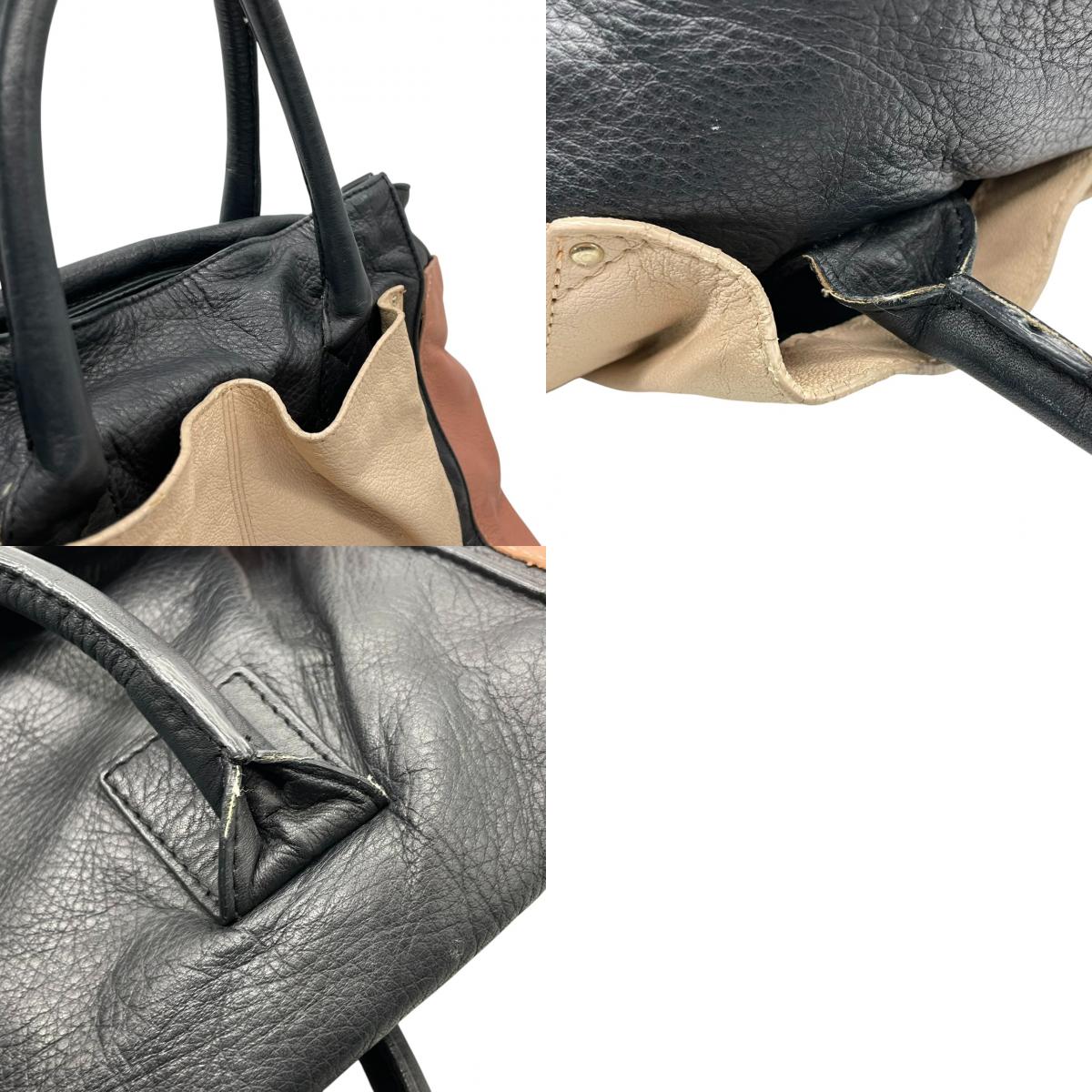 【良品】シーバイクロエ See By Chloe 2WAY トートバッグ ショルダーバッグ 斜め掛け レザー 本革 ベージュ ネイビー ピンク トリコロール カラーブロック A4収納可 大容量 カジュアル モード 個性的 レディース 鞄 カバン s68