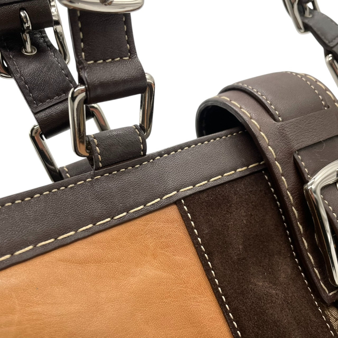 【良品】コーチ COACH ハンドバッグ レザー ベロア スエード ブラウン キャメル 茶色 ゴールド金具 ヴィンテージ風 シグネチャーロゴ ワンショルダーバッグ 肩掛けバッグ 鞄 希少デザイン お出かけ カジュアル 通勤 通学 レディース 状態良好 s72