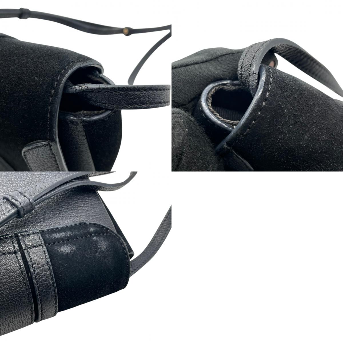 【美品】シーバイクロエ SEE BY CHLOE ショルダーバッグ クロスボディ スエード レザー ブラック 黒 鞄 斜め掛け可 レディース エレガント クラシック ビンテージ お出かけ デイリー 人気 上品 高級 リング 金具 キーチャーム s94