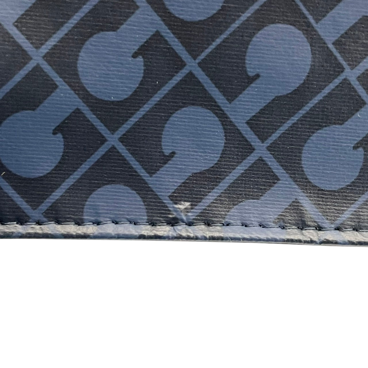 美品 ゲラルディーニ GHERARDINI ショルダーバッグ 鞄 クロスボディ 斜め掛け可 ナイロン ソフティ ネイビー 紺 軽量 総柄 モノグラム ファスナー レディース カジュアル エレガント デイリー 旅行 サブバッグ 普段使い 上品 綺麗 S84