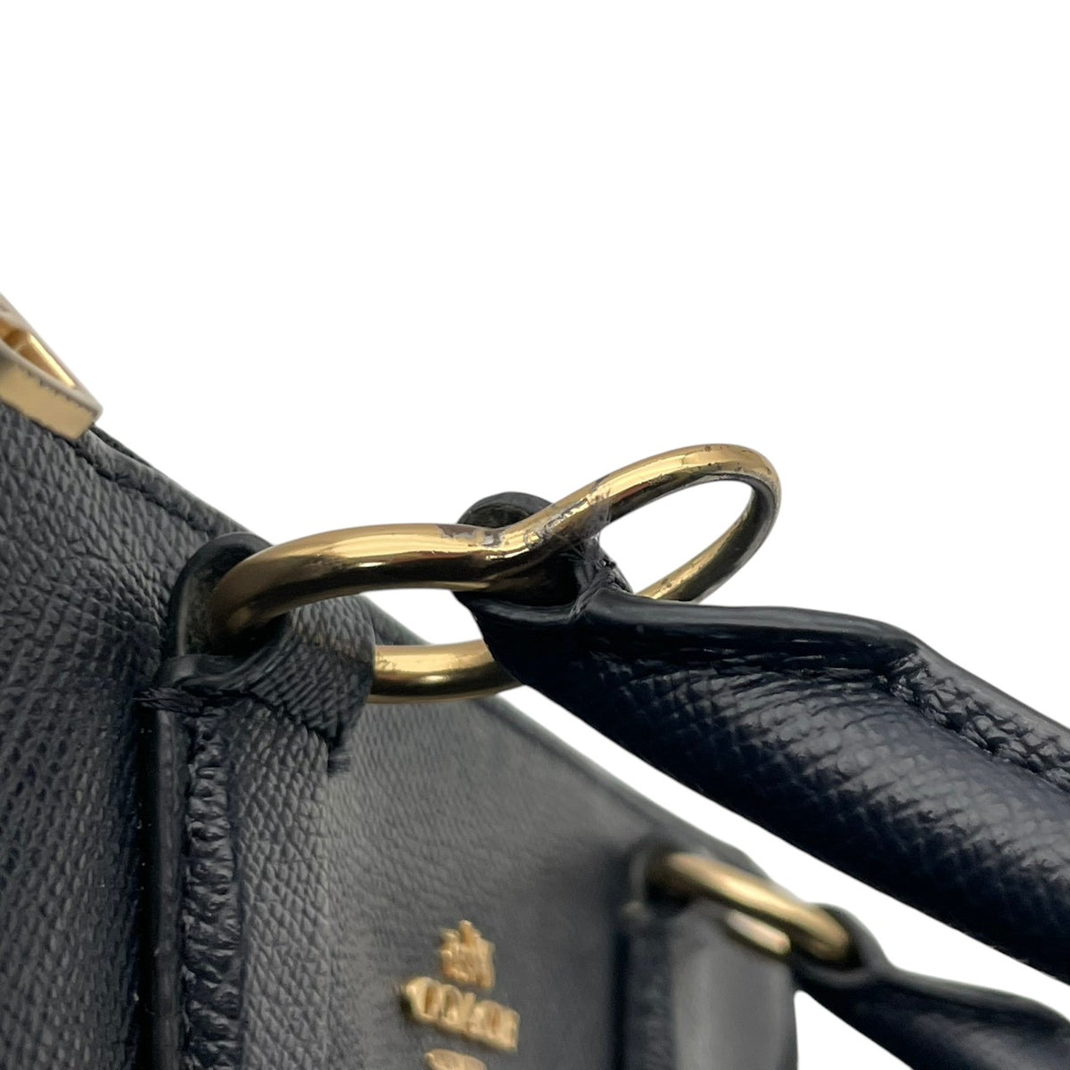 美品 COACH コーチ トートバッグ クロスグレインレザー ネイビー 紺 ゴールド金具 大容量 A4収納 通勤 ハンドバッグ レディース シンプル 牛革 上品 ニューヨーク ミニトート 肩掛け F14928 U3