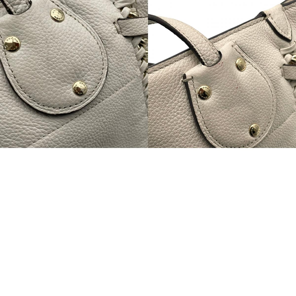 美品 COACH コーチ トートバッグ ペブルドレザー オフホワイト 白 シルバー チェーン編み込み ウィップステッチ スタッズ 牛革 大容量 2way レディース 通勤 普段使い 上品 ショルダー A4収納 U2