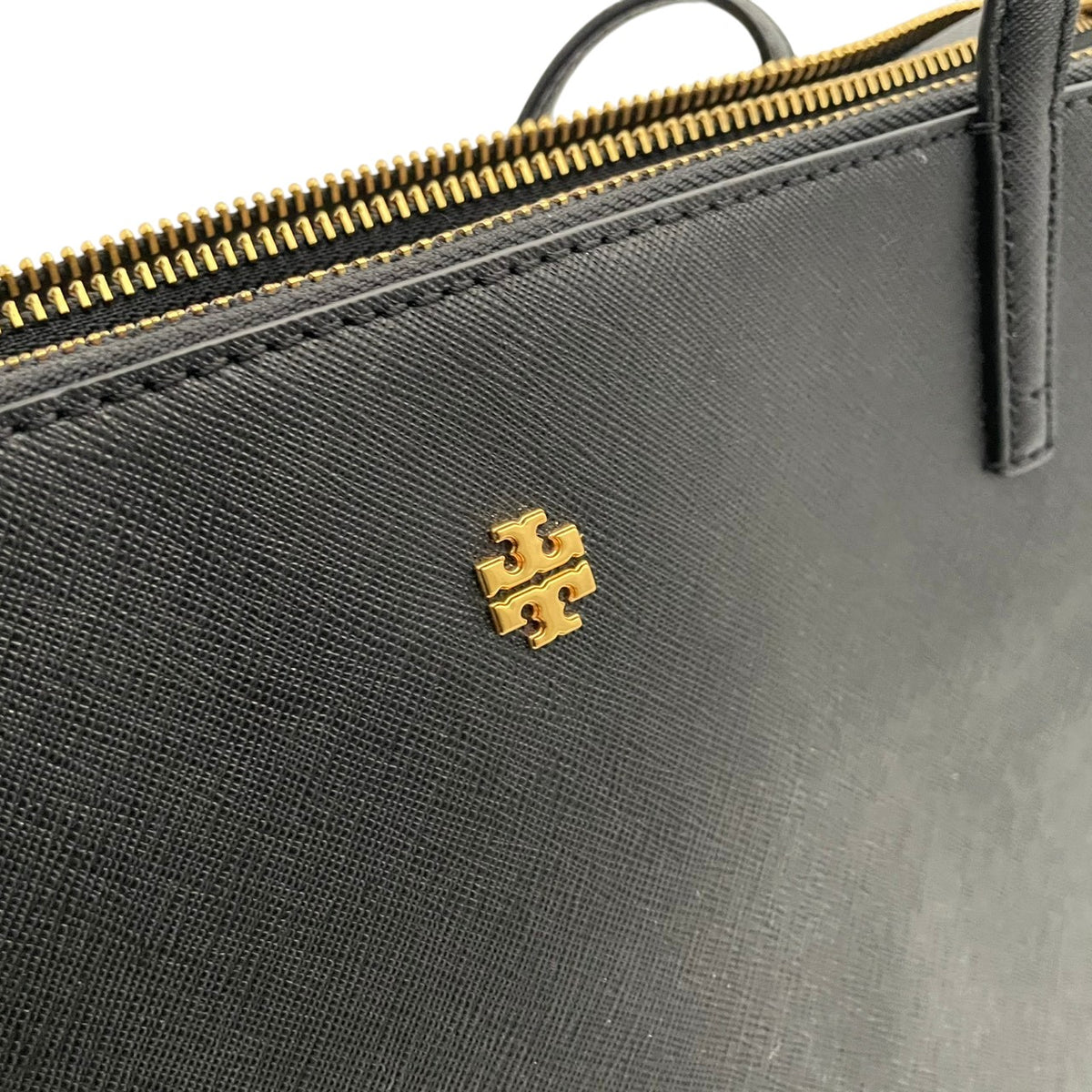 TORY BURCH トリーバーチ エマーソン トートバッグ サフィアーノレザー ブラック 黒 ゴールド金具 大容量 A4収納 レディース 通勤 普段使い シンプル 上品 ダブルT ハンドバッグ 牛革 s94