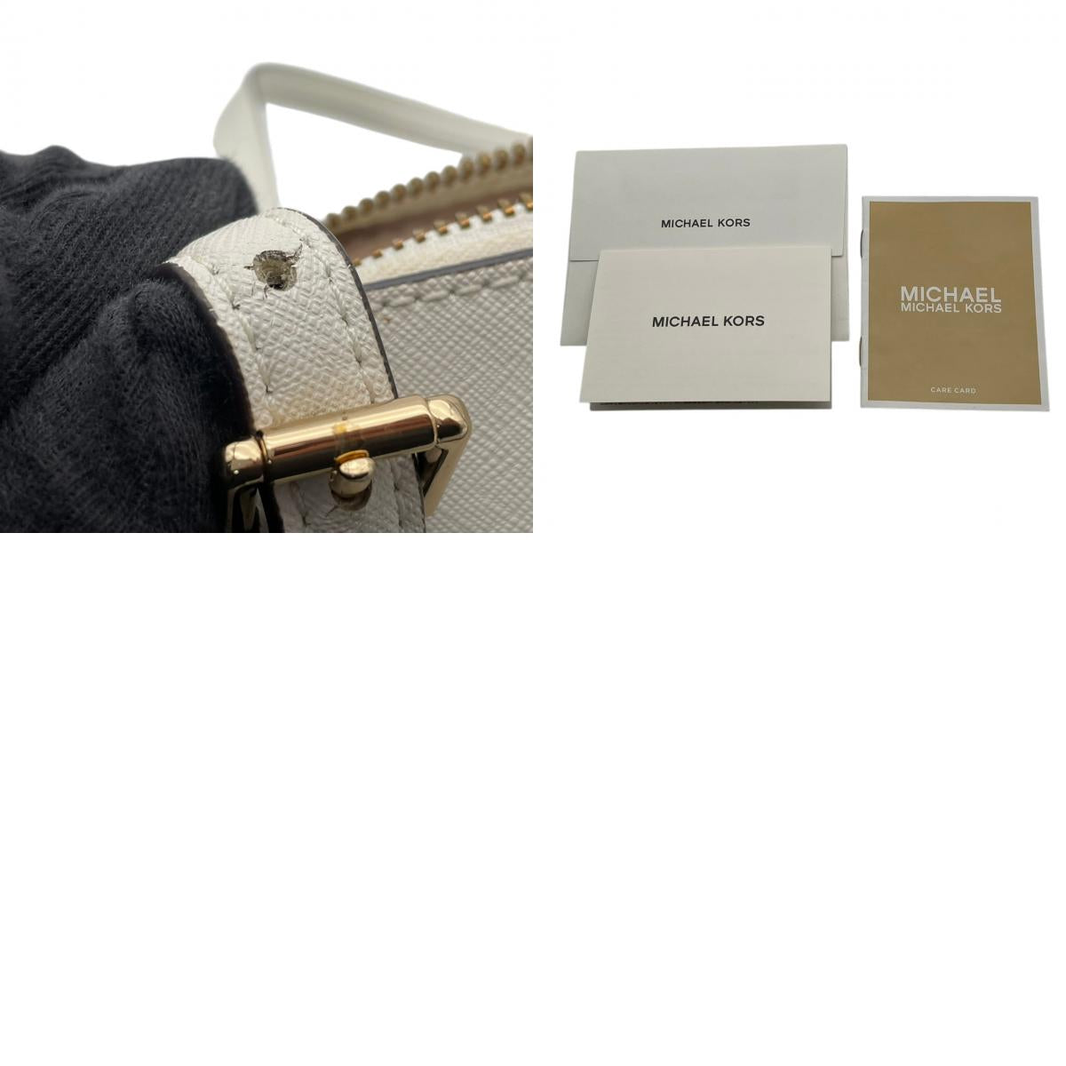美品 マイケルコース MICHAEL KORS ジェットセット トラベル トートバッグ ショルダーバッグ レザー ホワイト 白 ゴールド金具 ロゴ 肩掛け A4収納 大容量 エレガント ビジネス 通勤 通学 デイリー レディース 鞄 S79