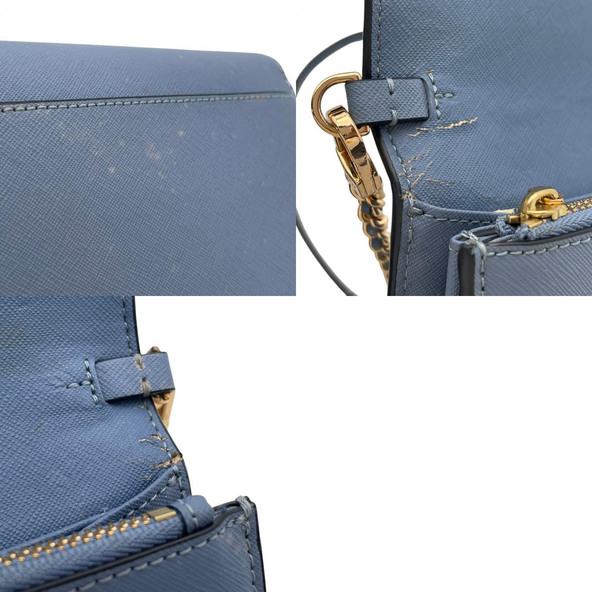 トリーバーチ TORY BURCH ショルダーバッグ チェーンバッグ クラッチ 2WAY 斜め掛け ポシェット ミニバッグ ウォレット レザー 本革 水色 ブルー ライトブルー ゴールド金具 ロゴ レディース エレガント 上品 お出かけ S64