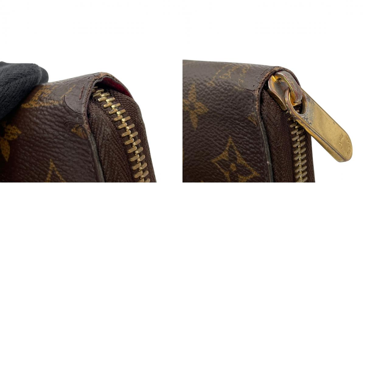 ルイヴィトン LOUIS VUITTON ジッピーウォレット 長財布 モノグラム ブラウン レッド M41896 ラウンドファスナー キャンバス レザーライニング ゴールド金具 ロゴ 総柄 レディース メンズ ユニセックス 定番 ロングウォレット 収納力 M3